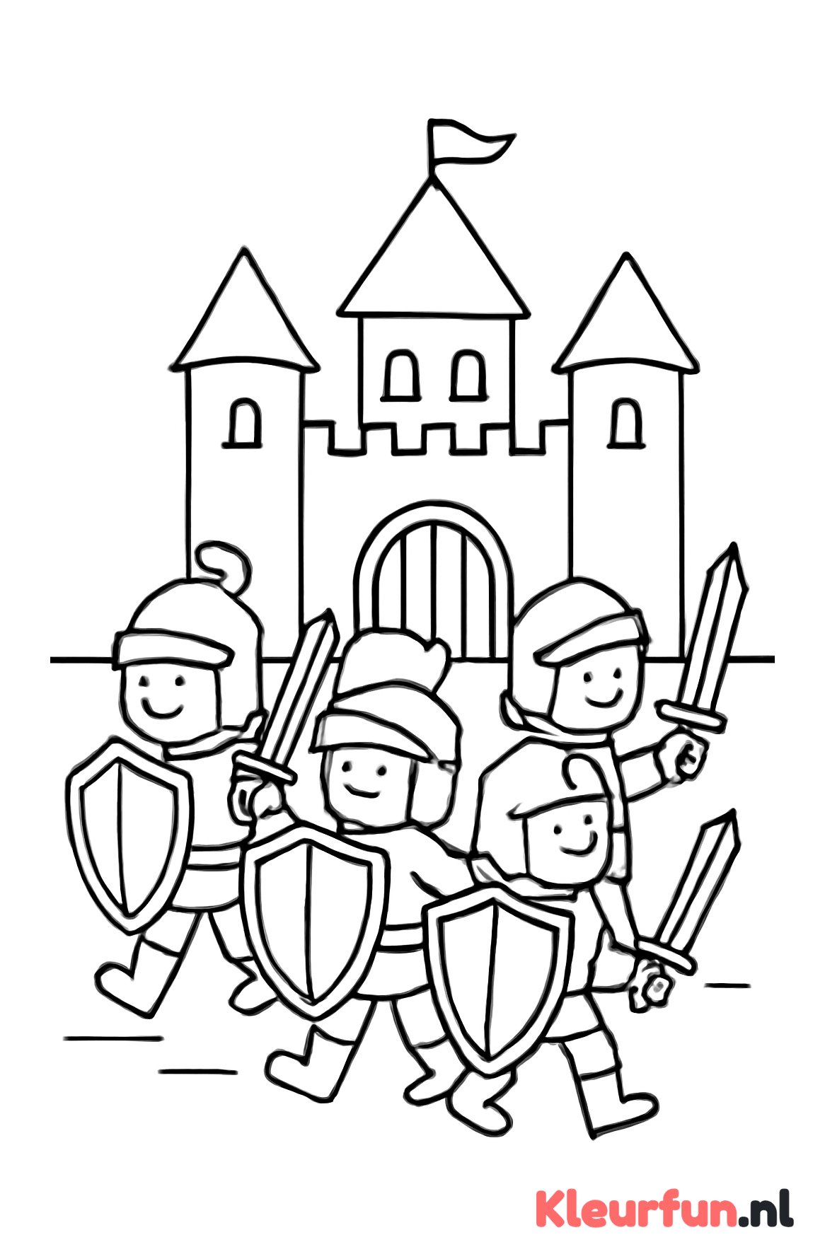 Groep ridders op avontuur