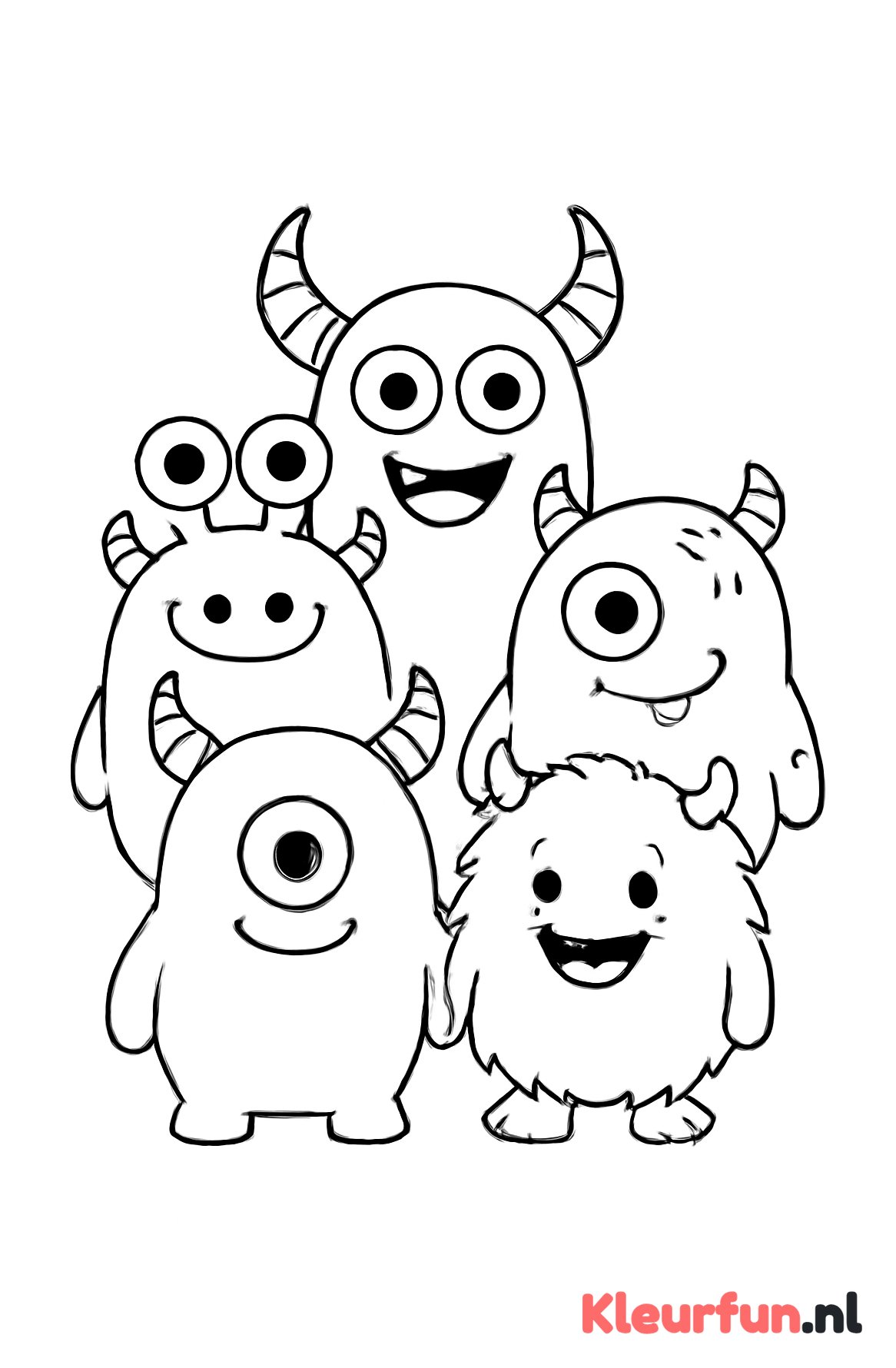 Groep schattige monsters