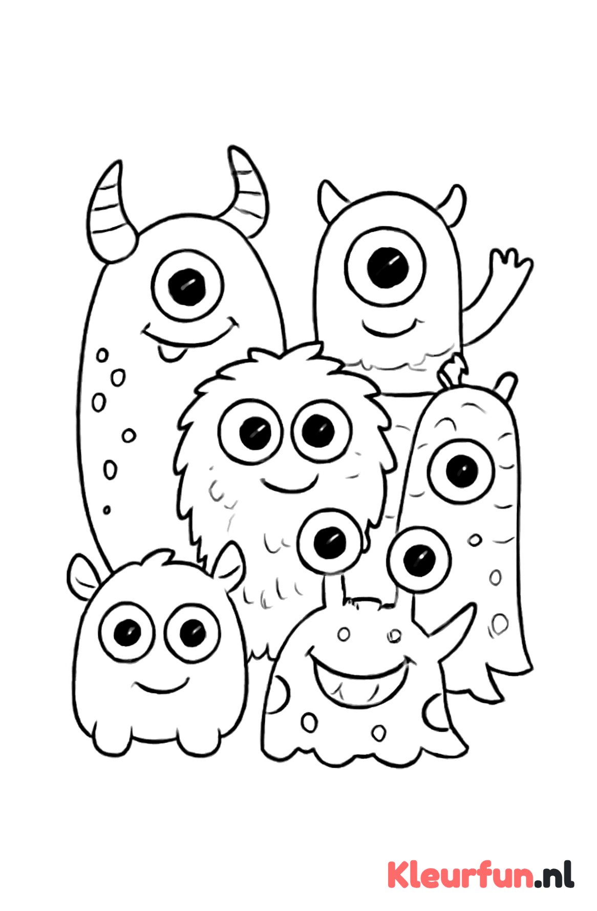 Groep schattige monsters