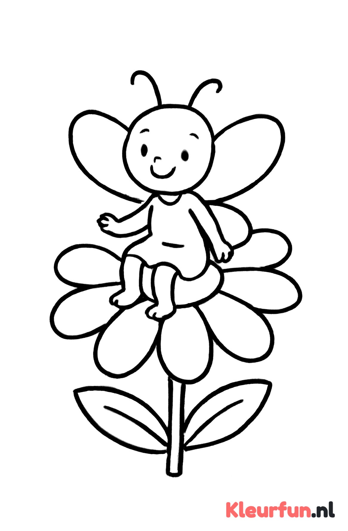 Groot elfje op bloem