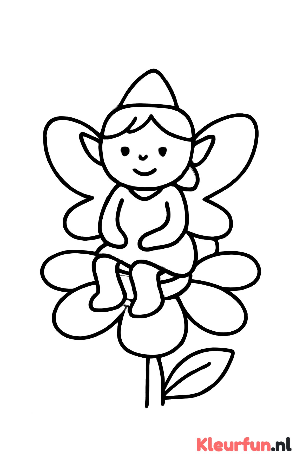 Grote elf op bloem