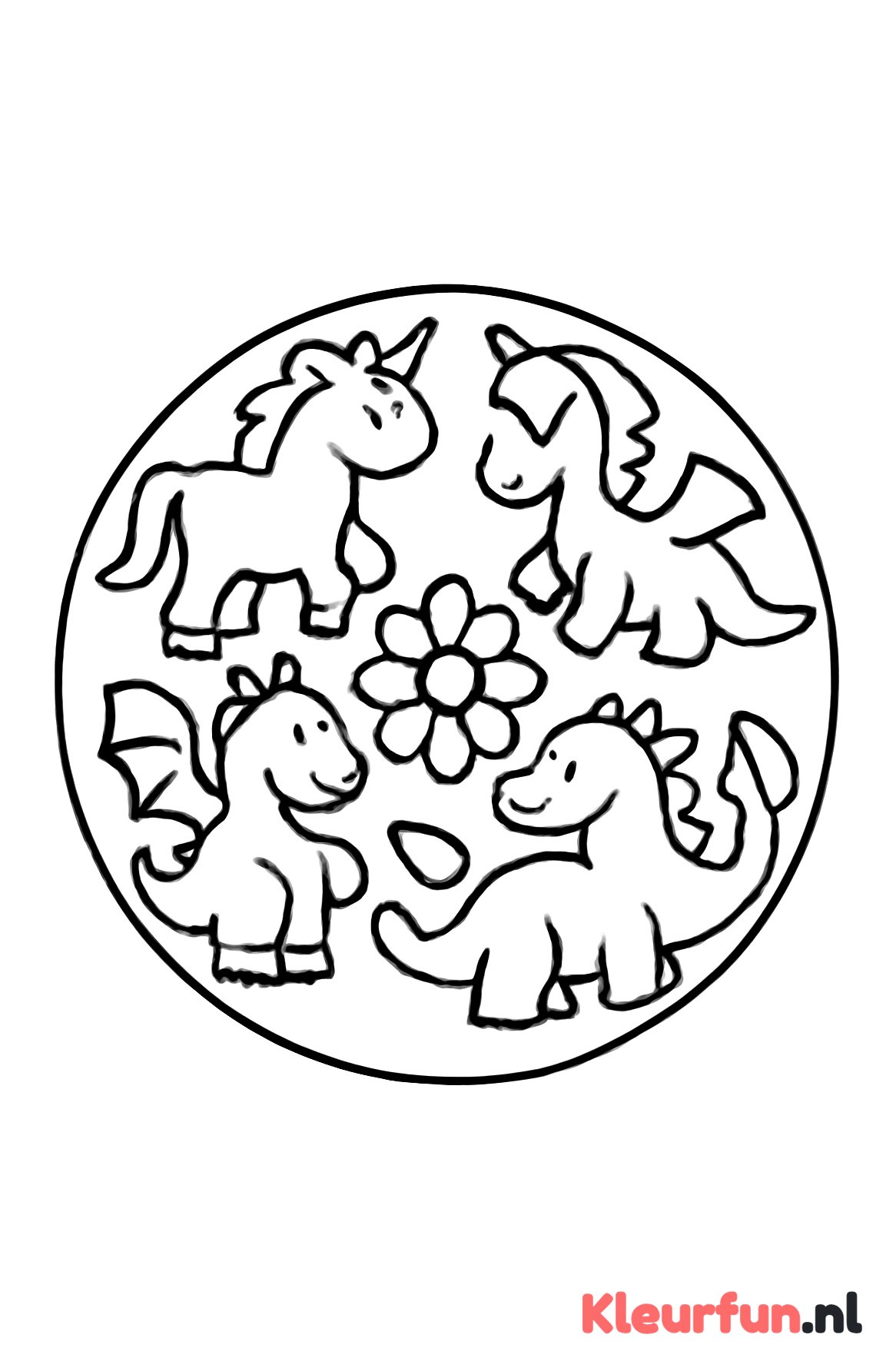 Grote magische dieren mandala