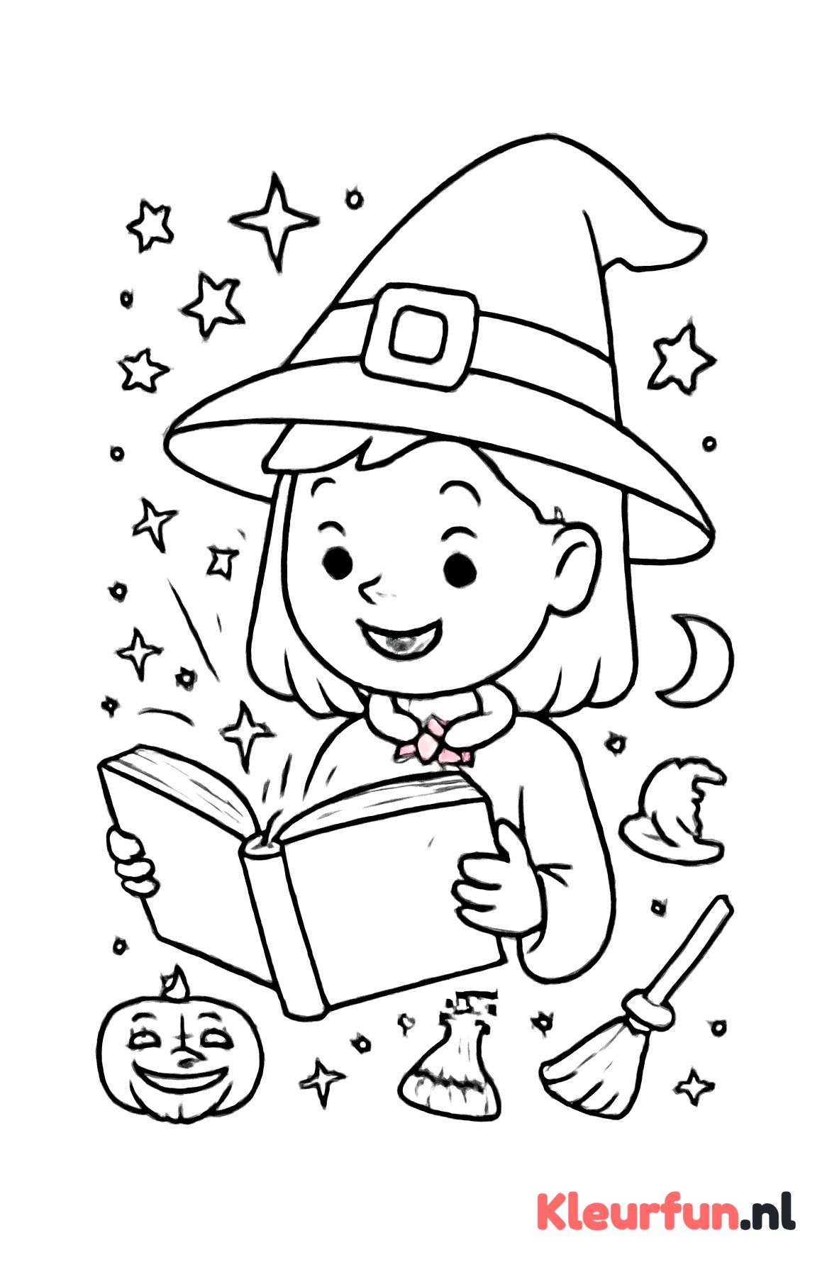 Heks opent magisch boek