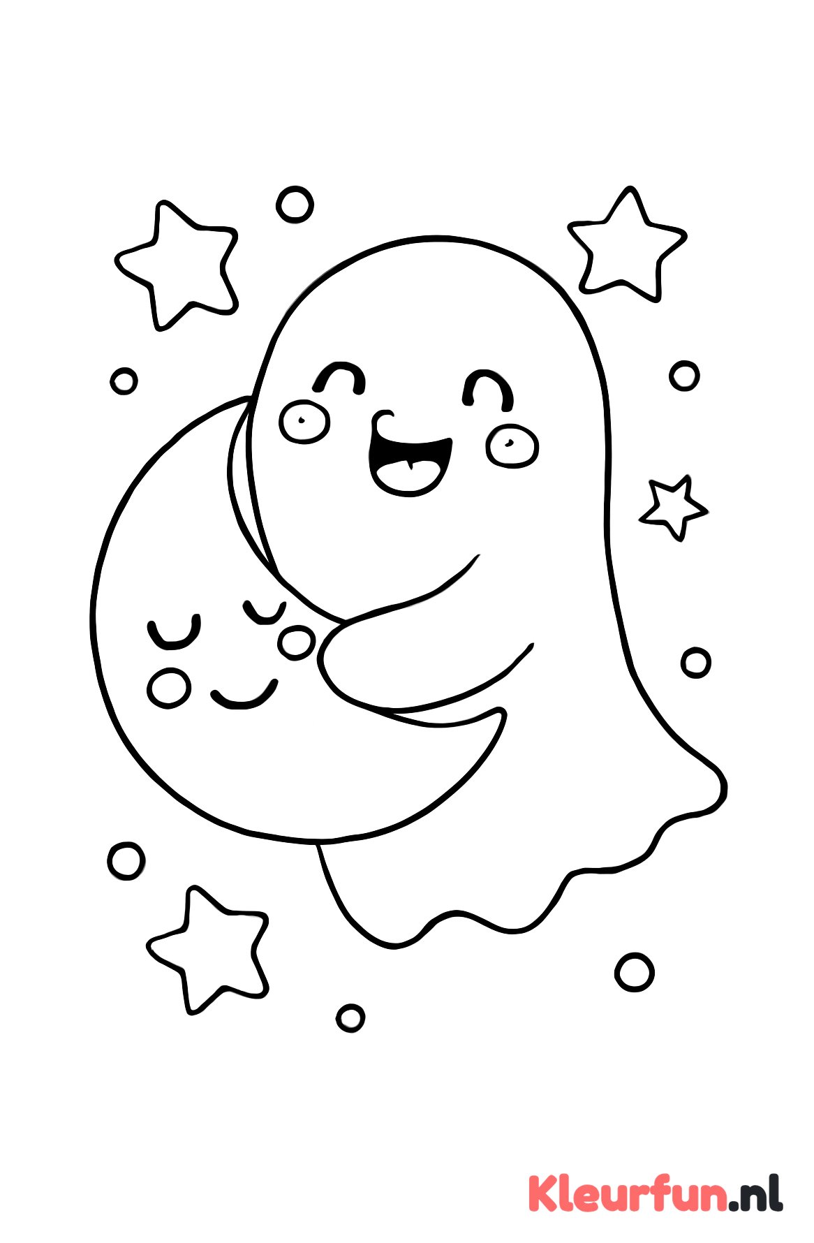 Lachend spook bij de maan