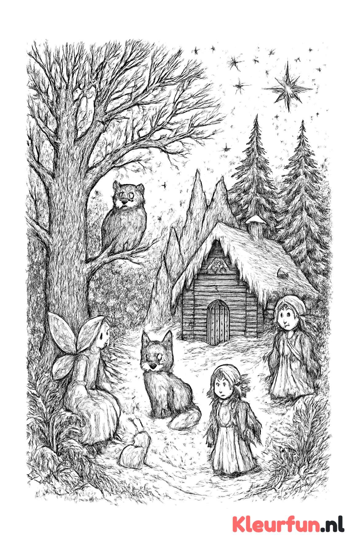 Magisch winterbos met mystieke gletsjers
