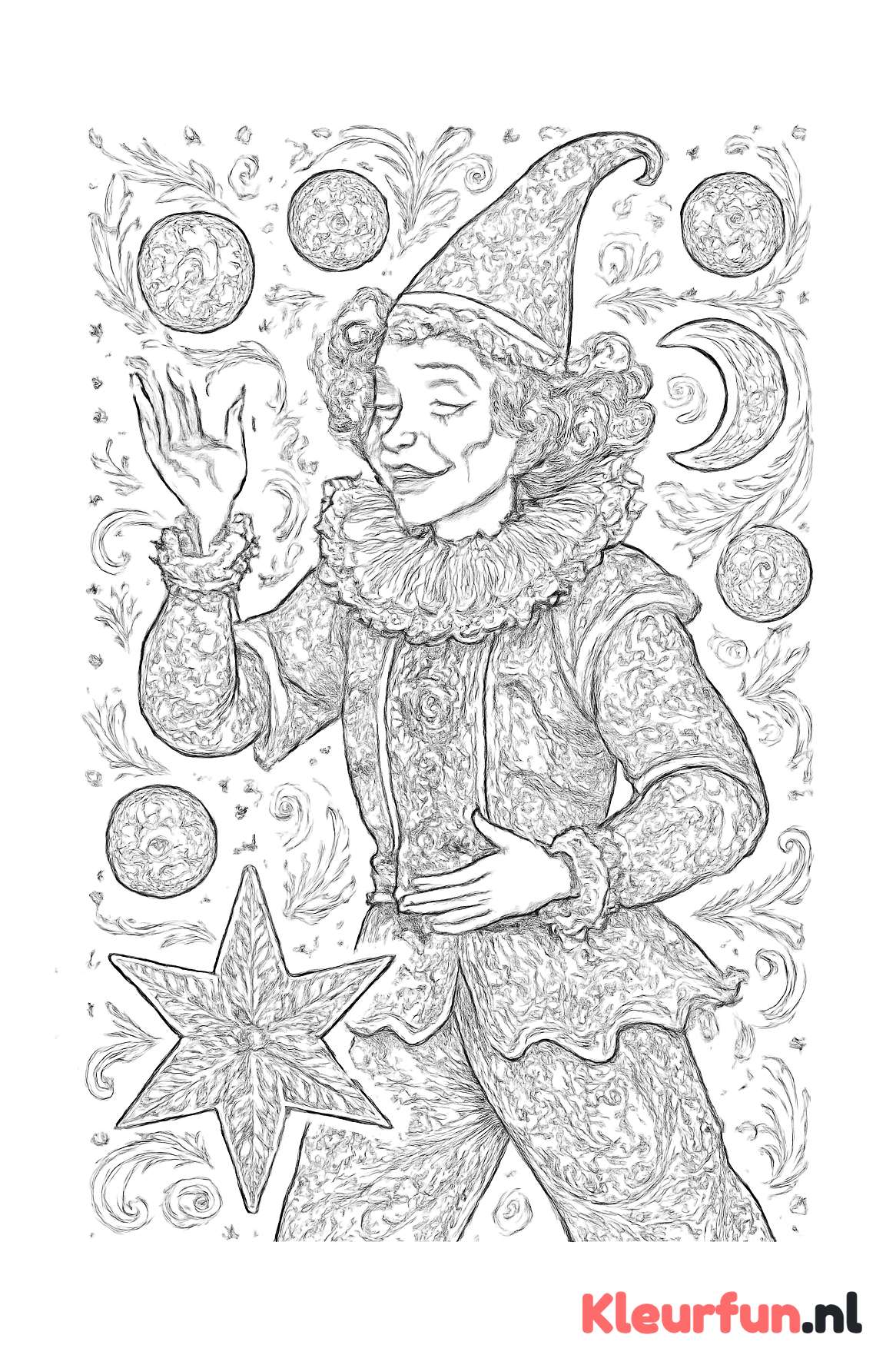 Magische clown speelt
