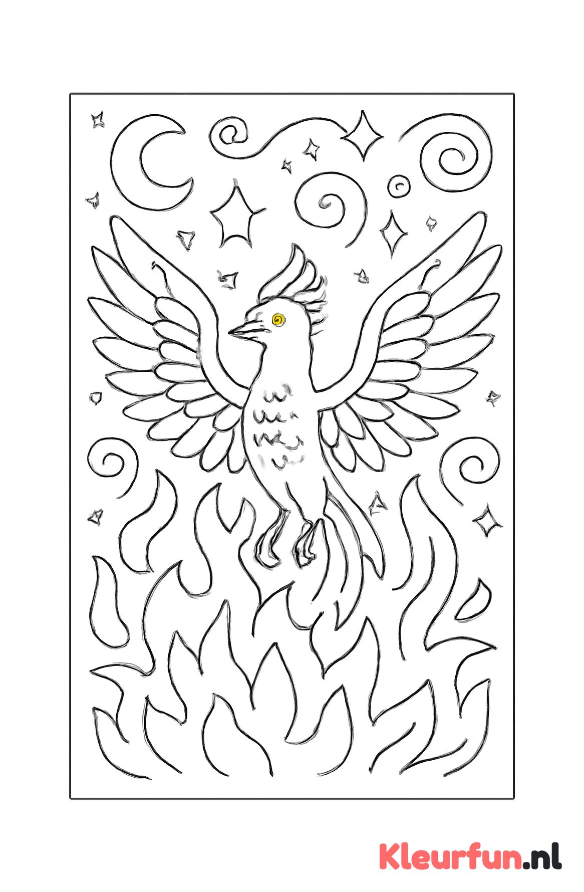 Majesteuze phoenix herrijst uit vlammen
