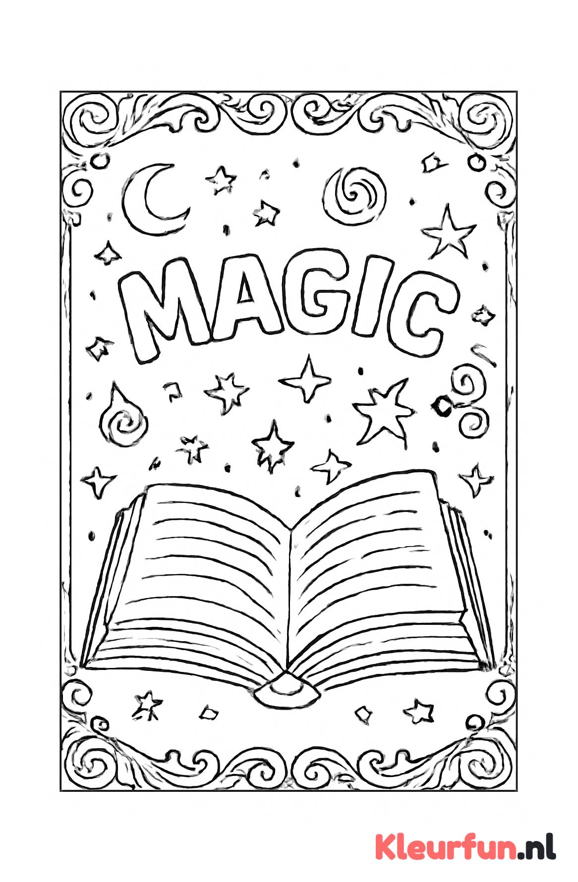 Open magisch boek met symbolen