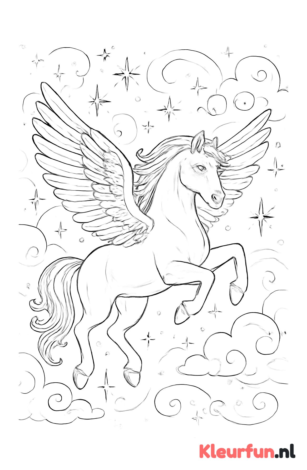 Pegasus in magische nacht