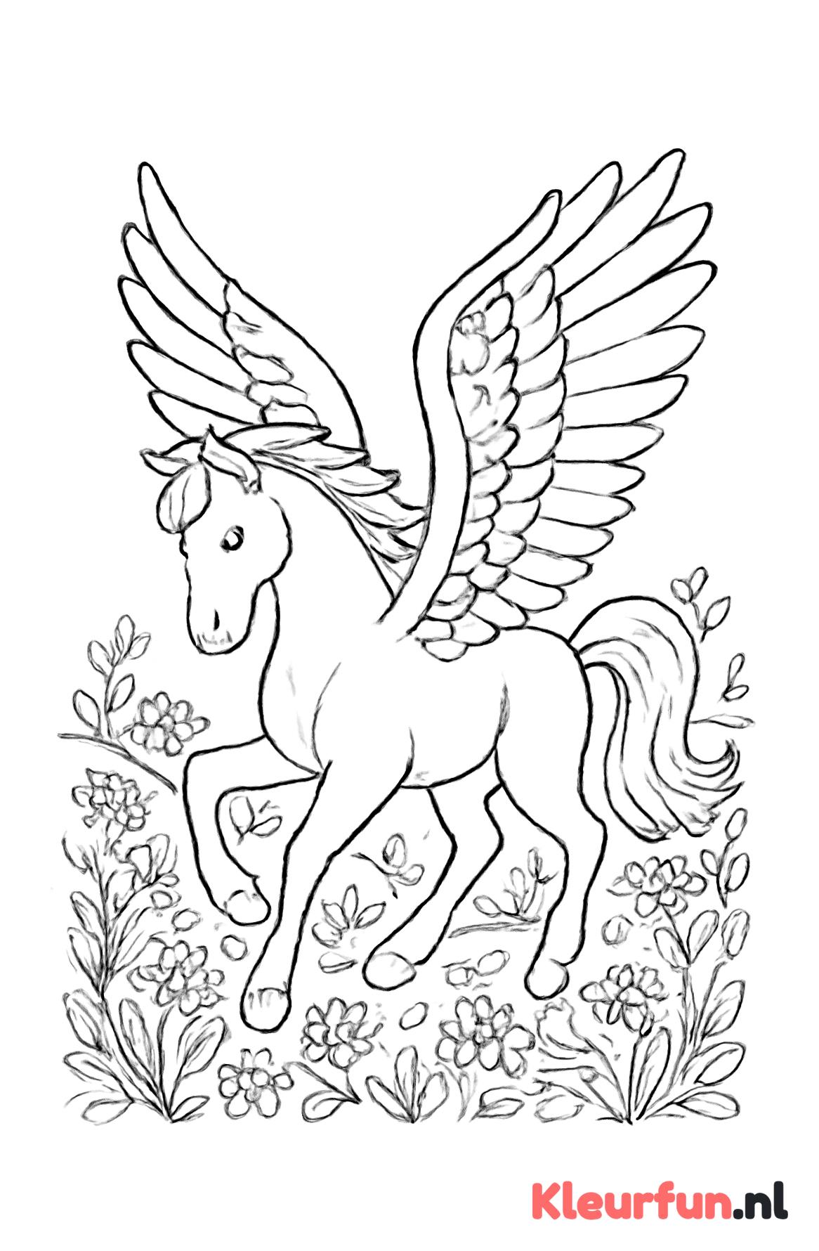 Pegasus in mystieke tuin
