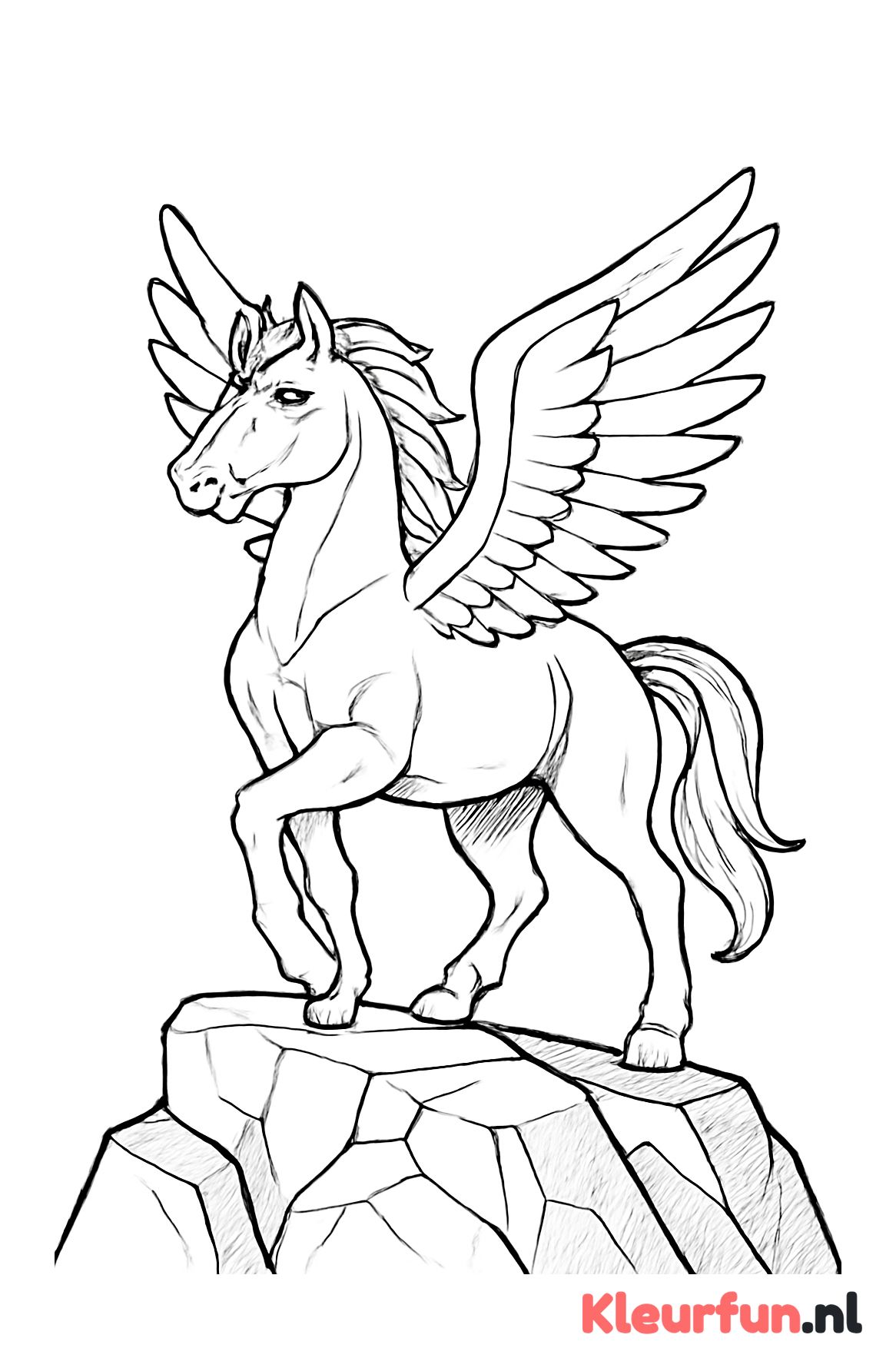Pegasus op een rots