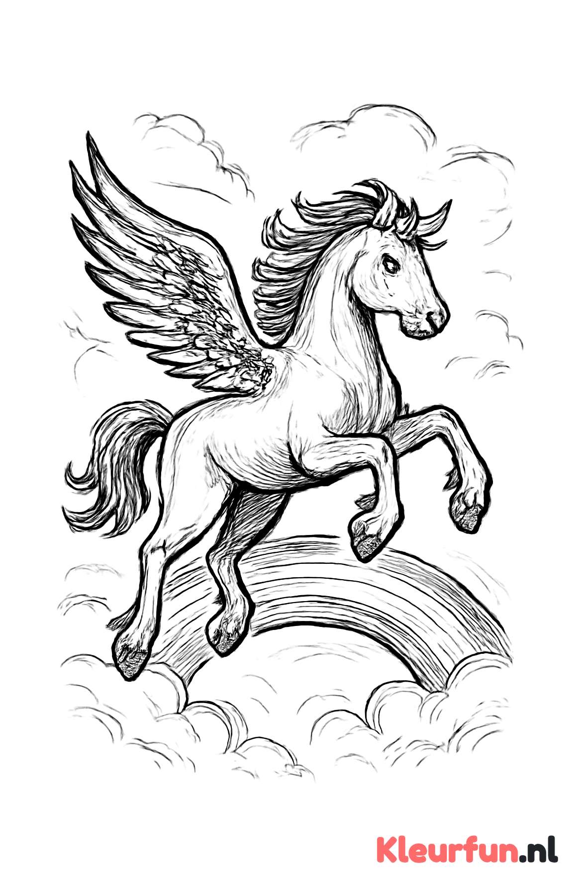 Pegasus steekt regenboog over