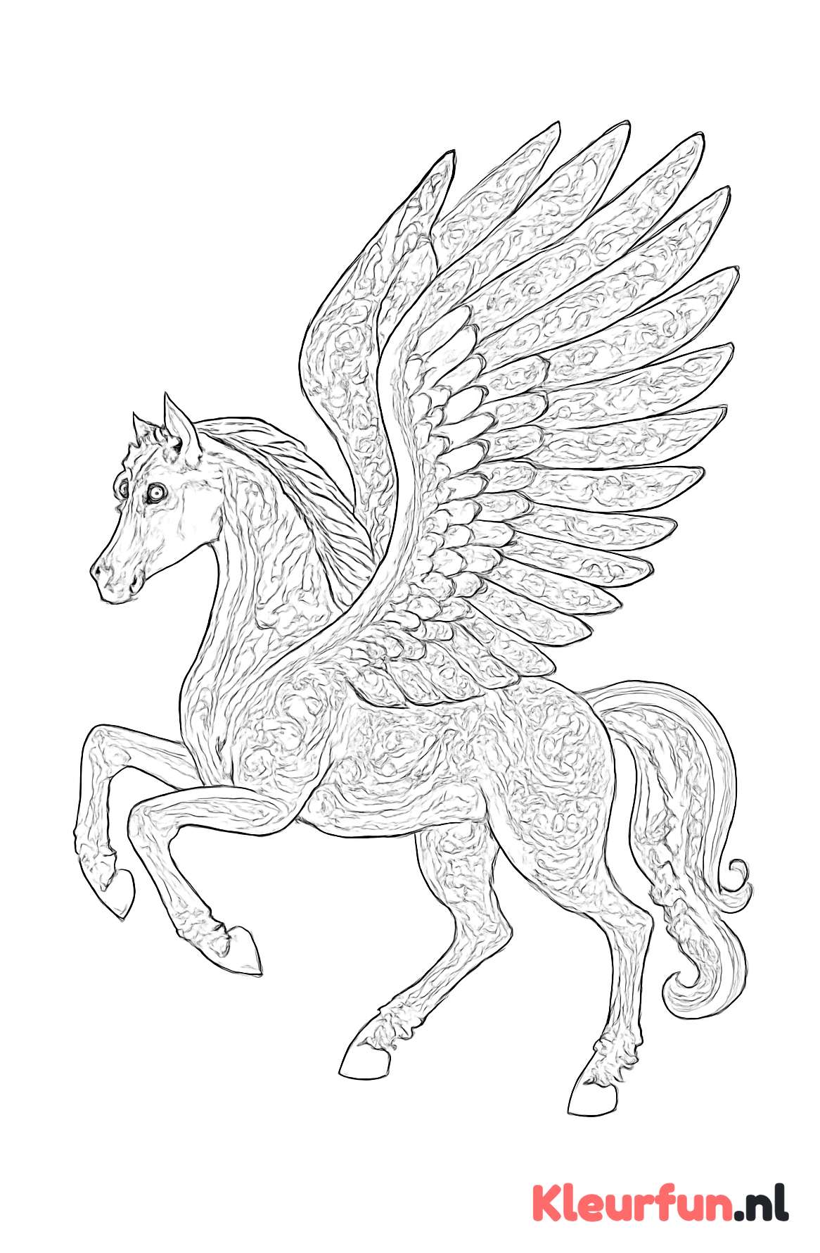 Pegasus met versierde vleugels