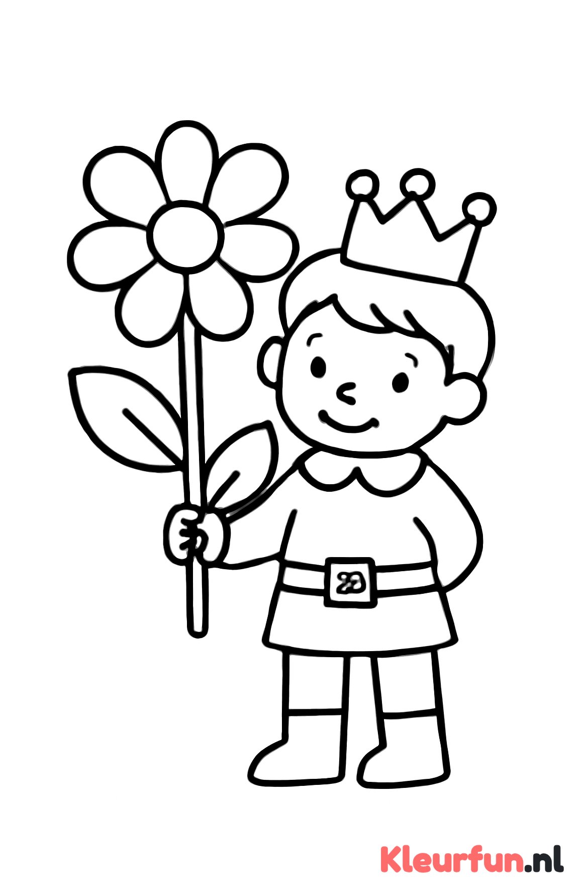 Prins met grote bloem
