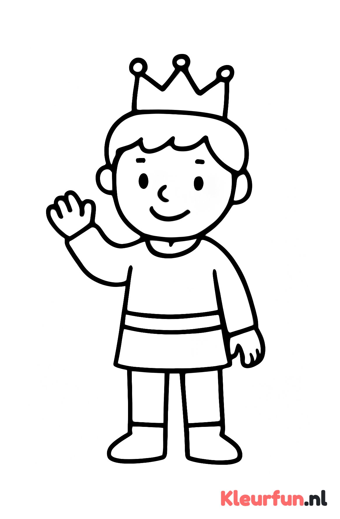 Prins zwaaiend met hand