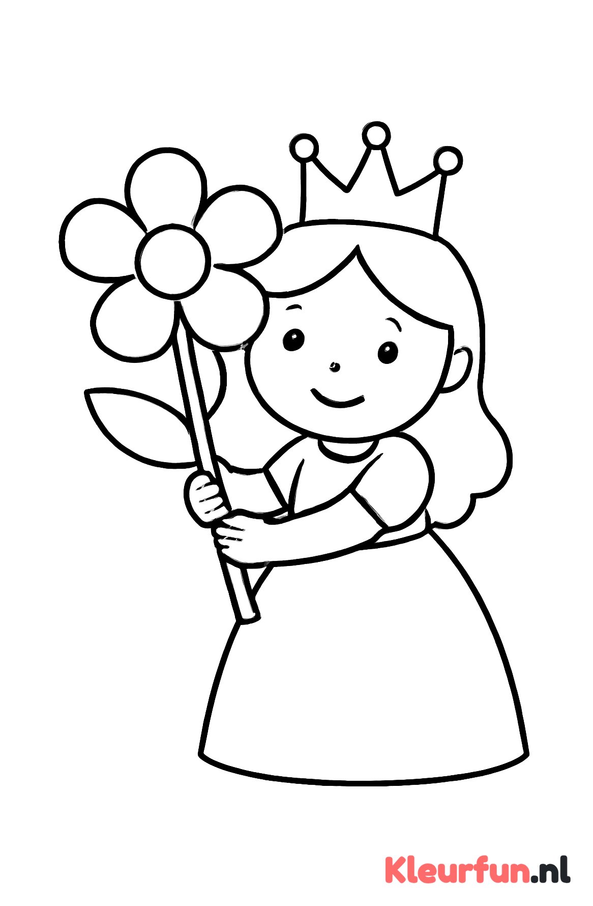 Prinses met grote bloem