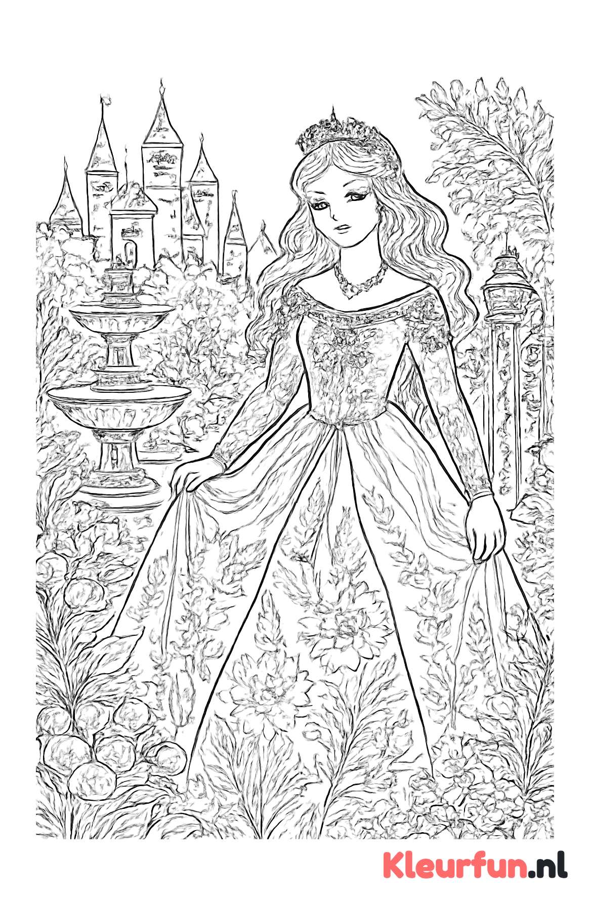Prinses in de kasteeltuin