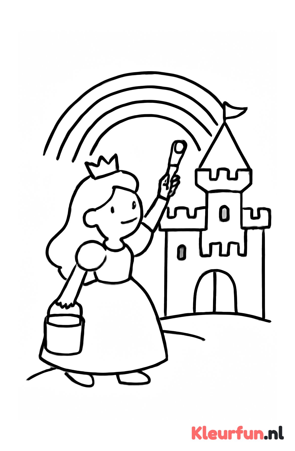 Prinses schildert regenboog
