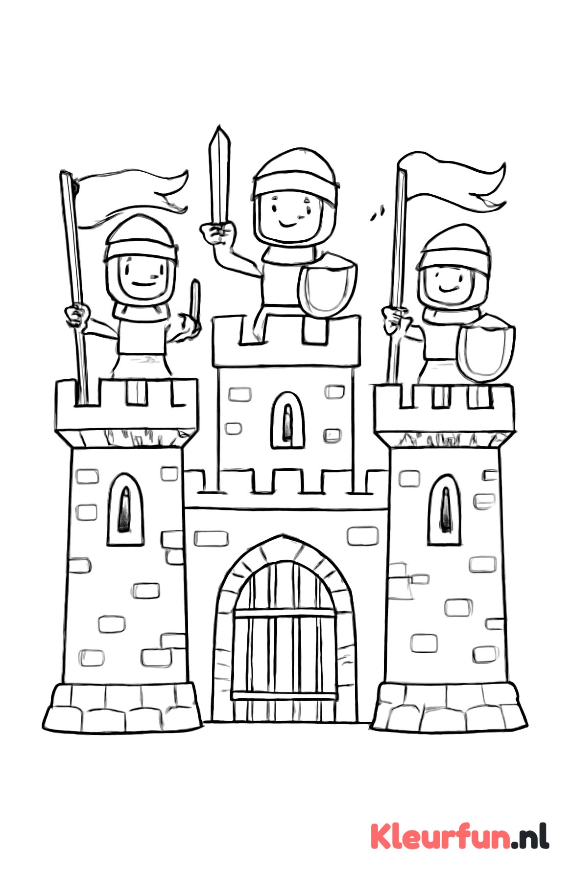 Ridderkasteel met vlaggen
