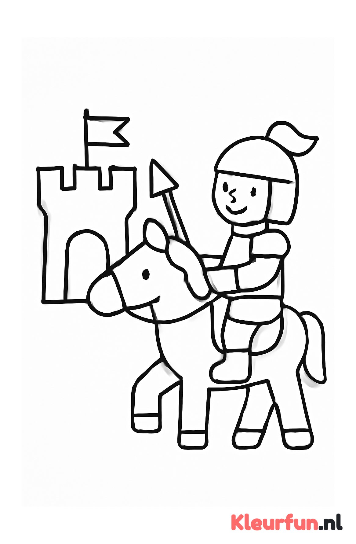 Ridder te paard bij kasteel