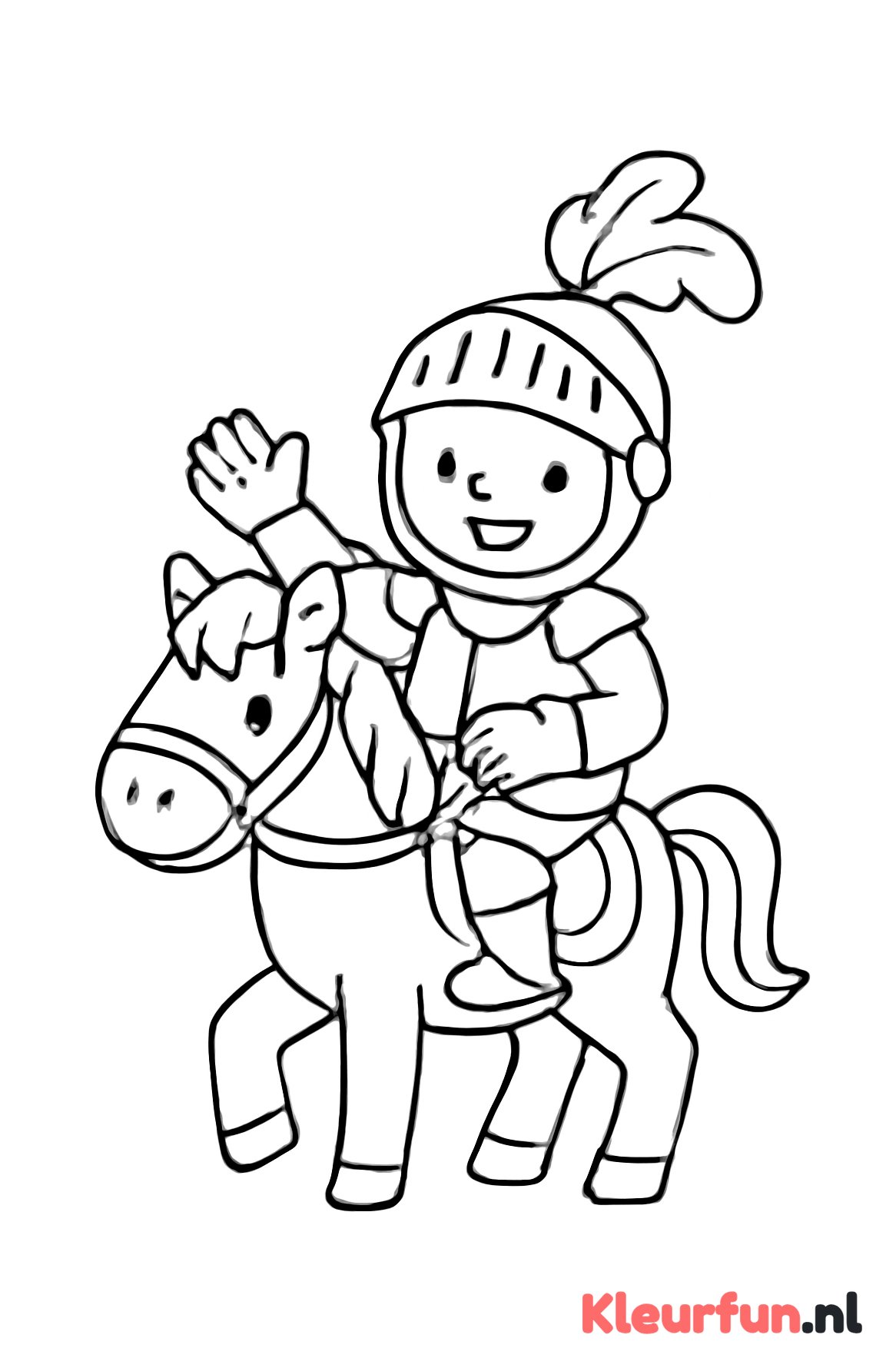 Vrolijke ridder te paard