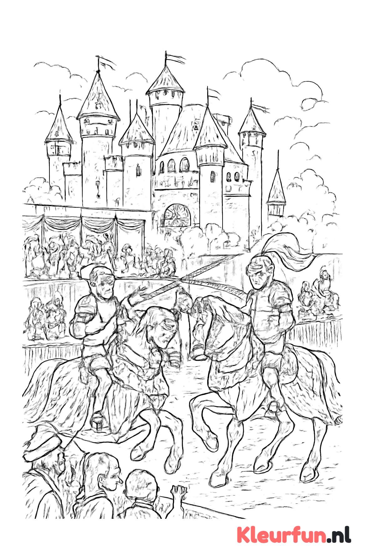 Riddertoernooi bij het kasteel