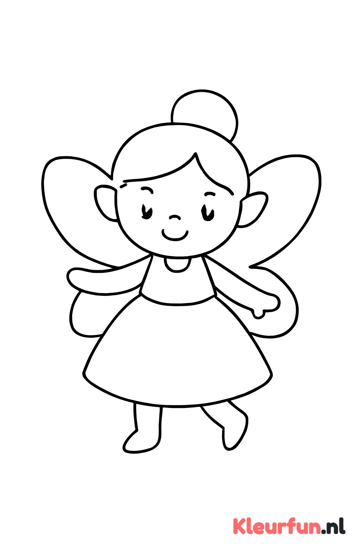 Schattig elfje met grote vleugels