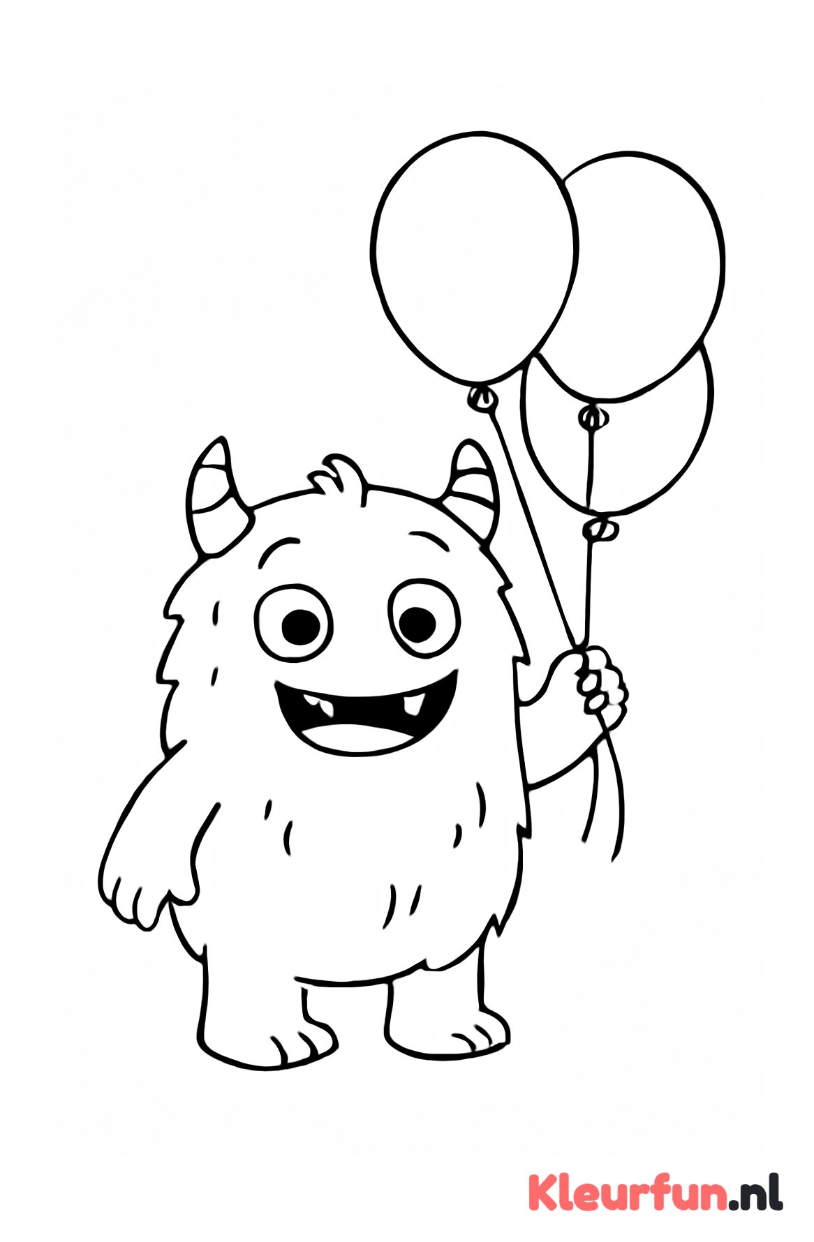 Speels monster met ballon