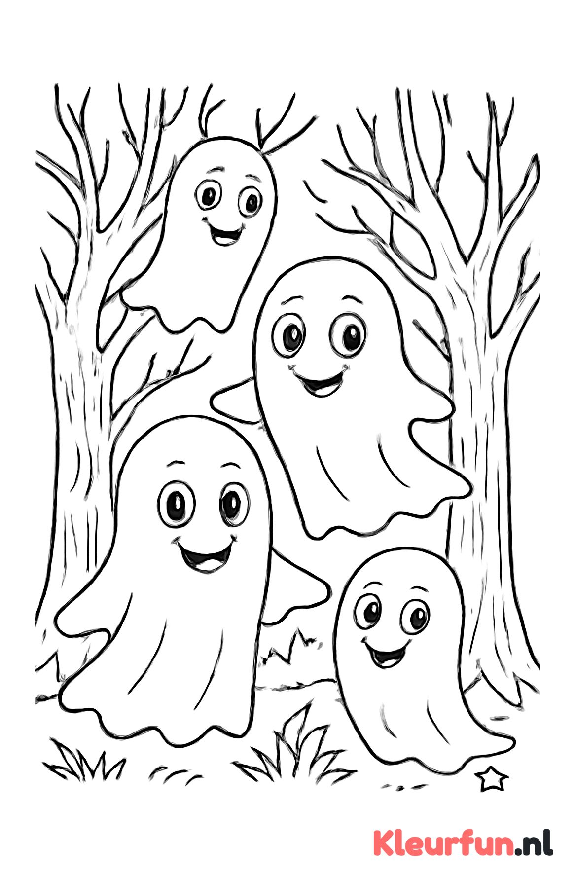 Spookfiguren in het bos