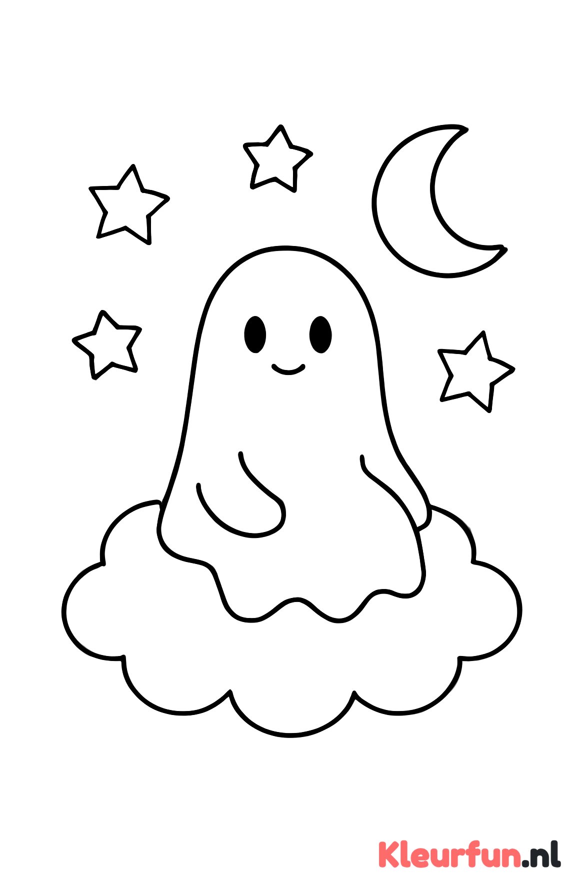 Spook op een wolk met sterren
