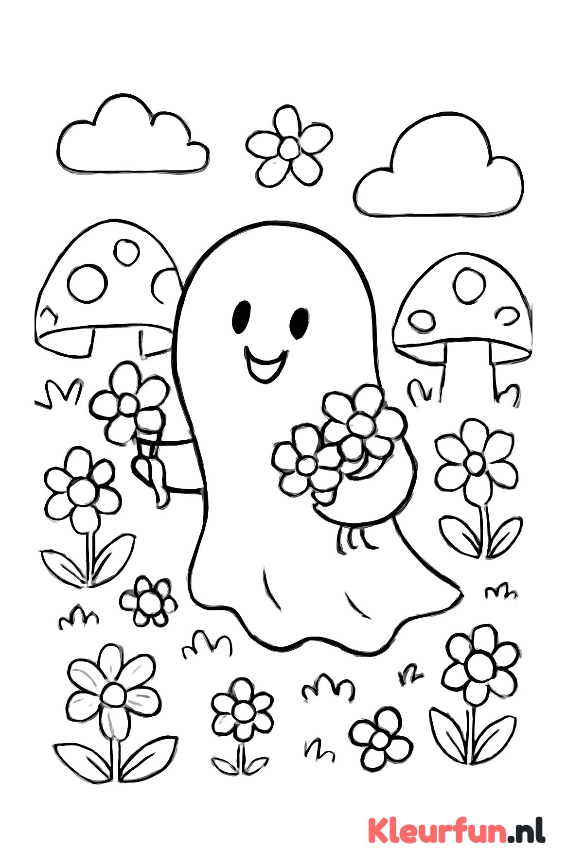 Spook dat bloemen plukt