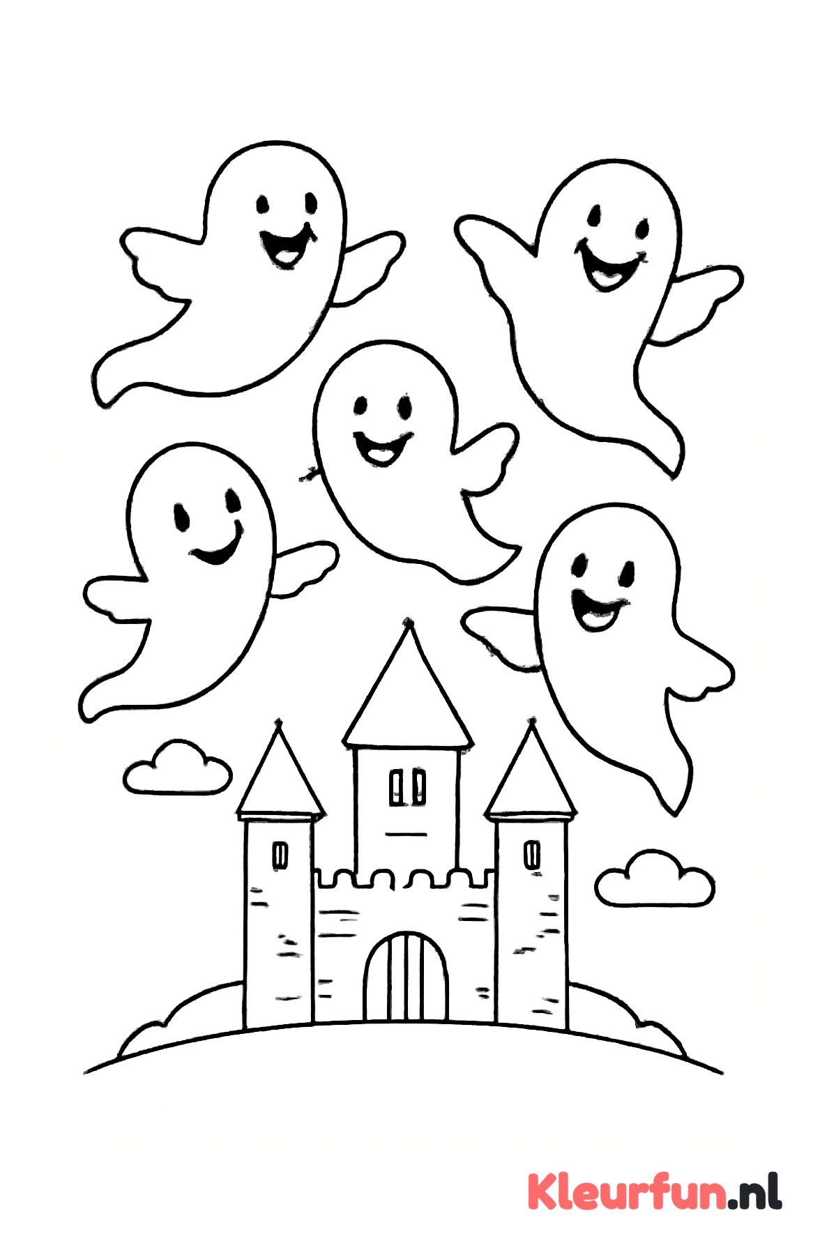 Spookjes vliegen bij het kasteel