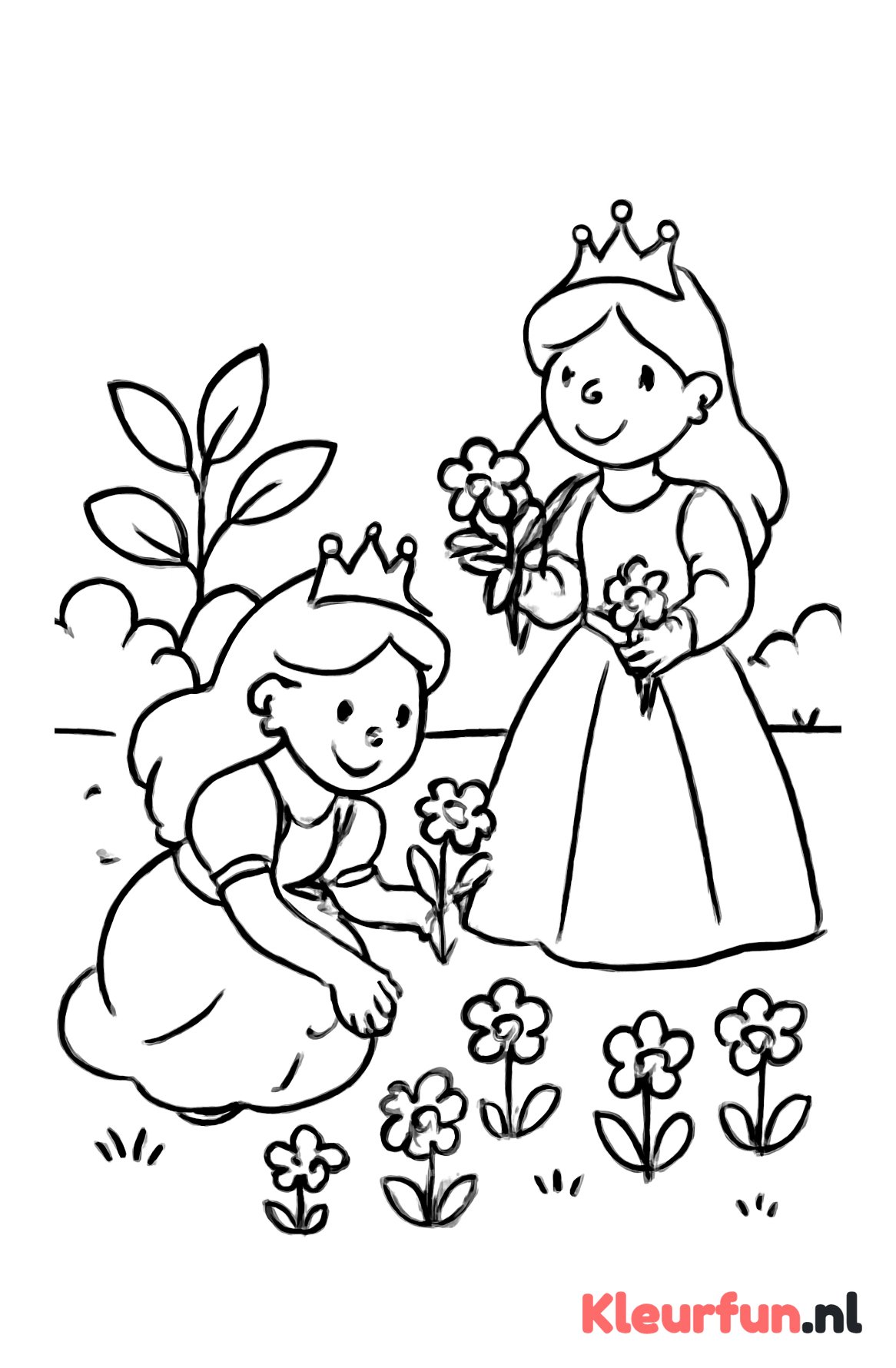 Twee prinsessen in sprookjestuin