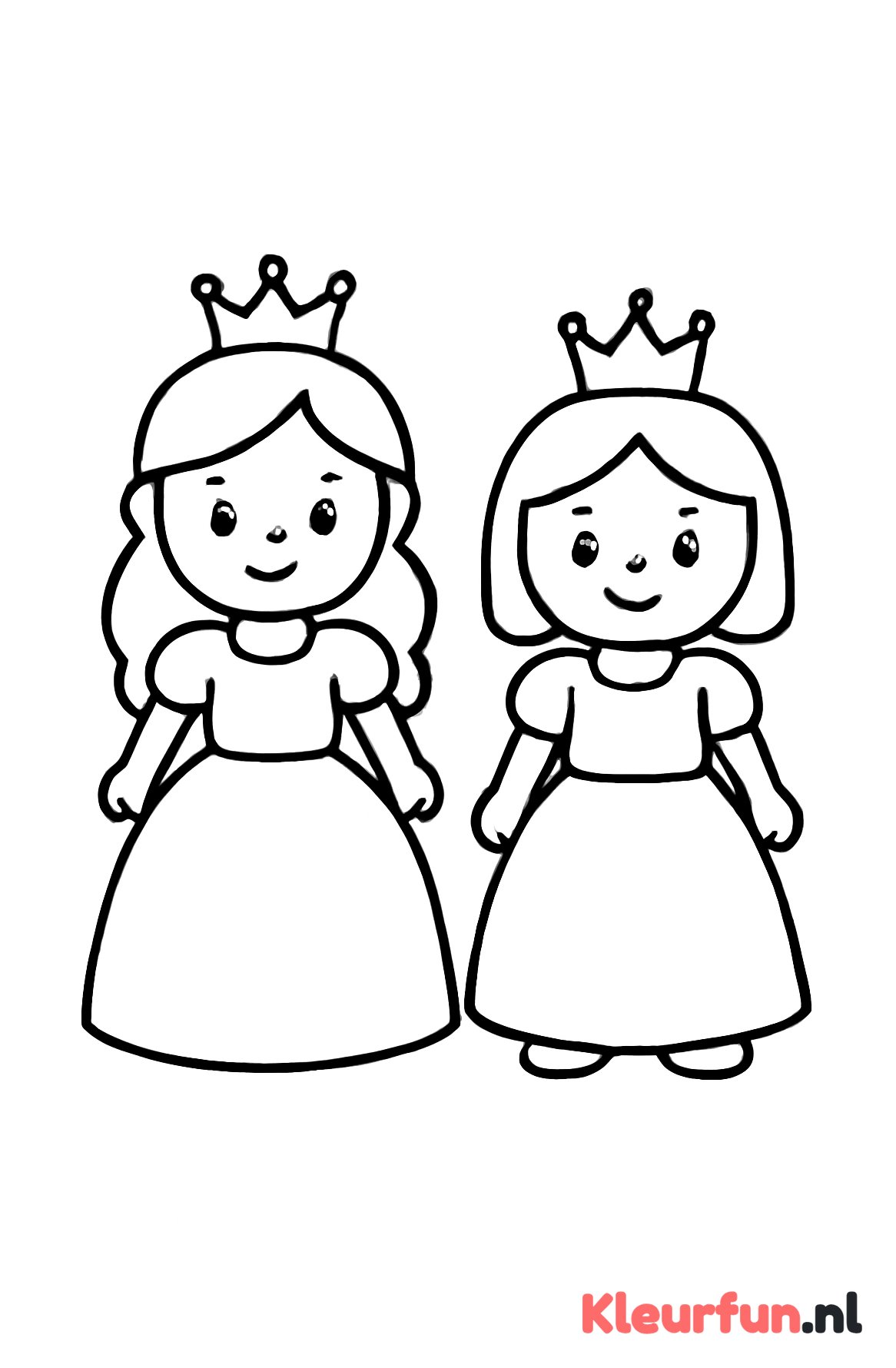 Twee prinsessen met grote vormen