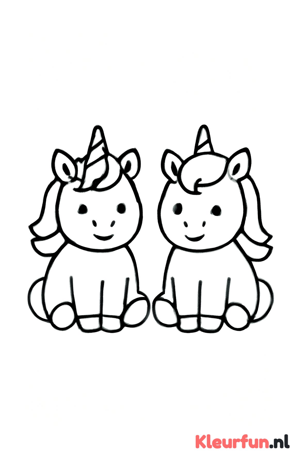 Twee Schattige Eenhoorns