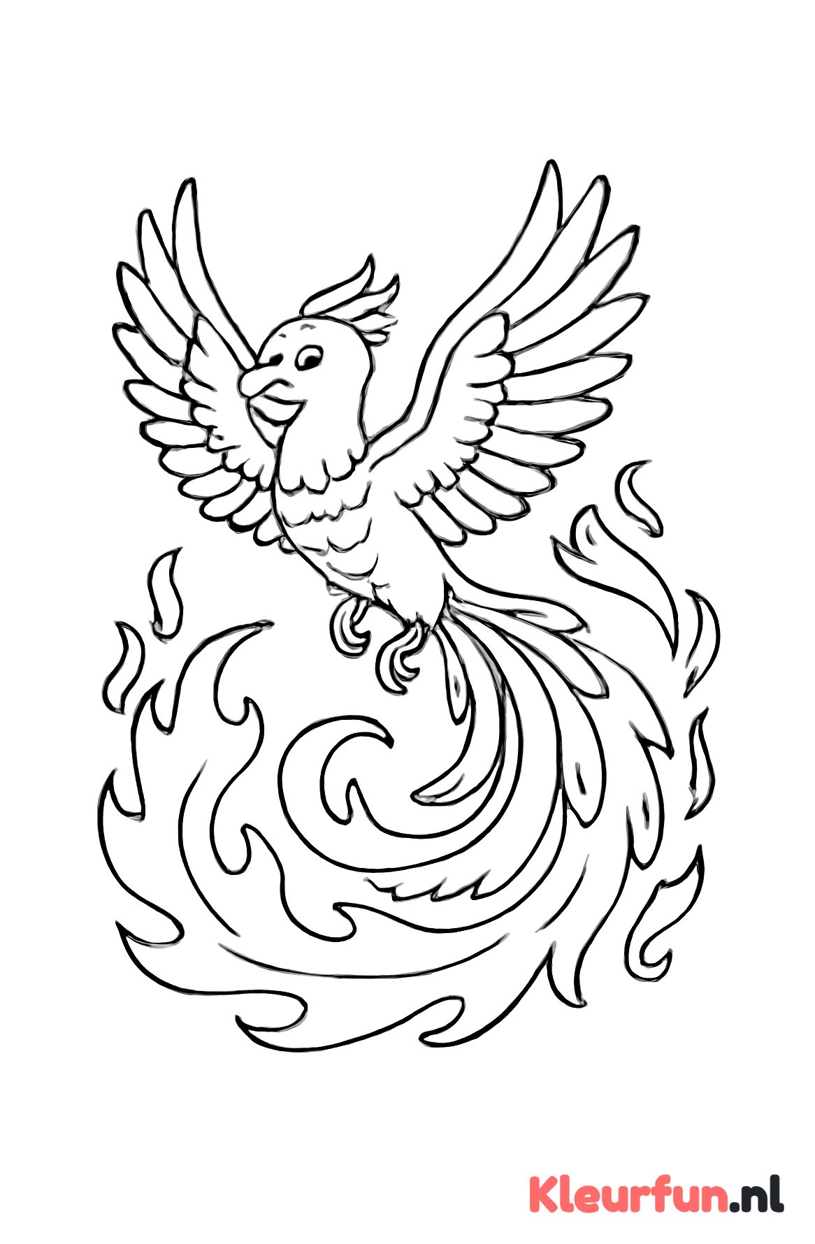 Vliegende vuurvogel phoenix