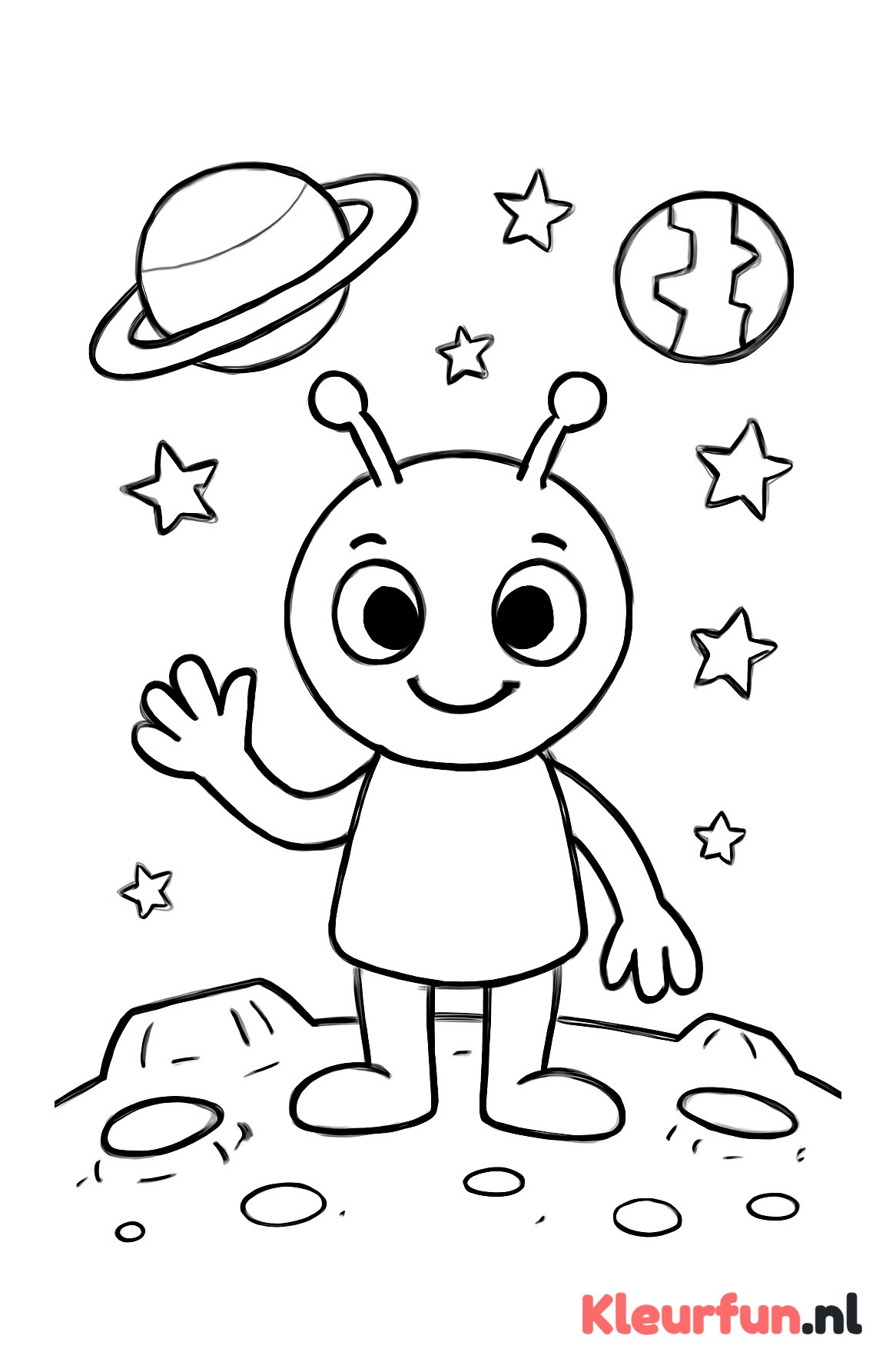 Vriendelijke Alien op de Maanoever