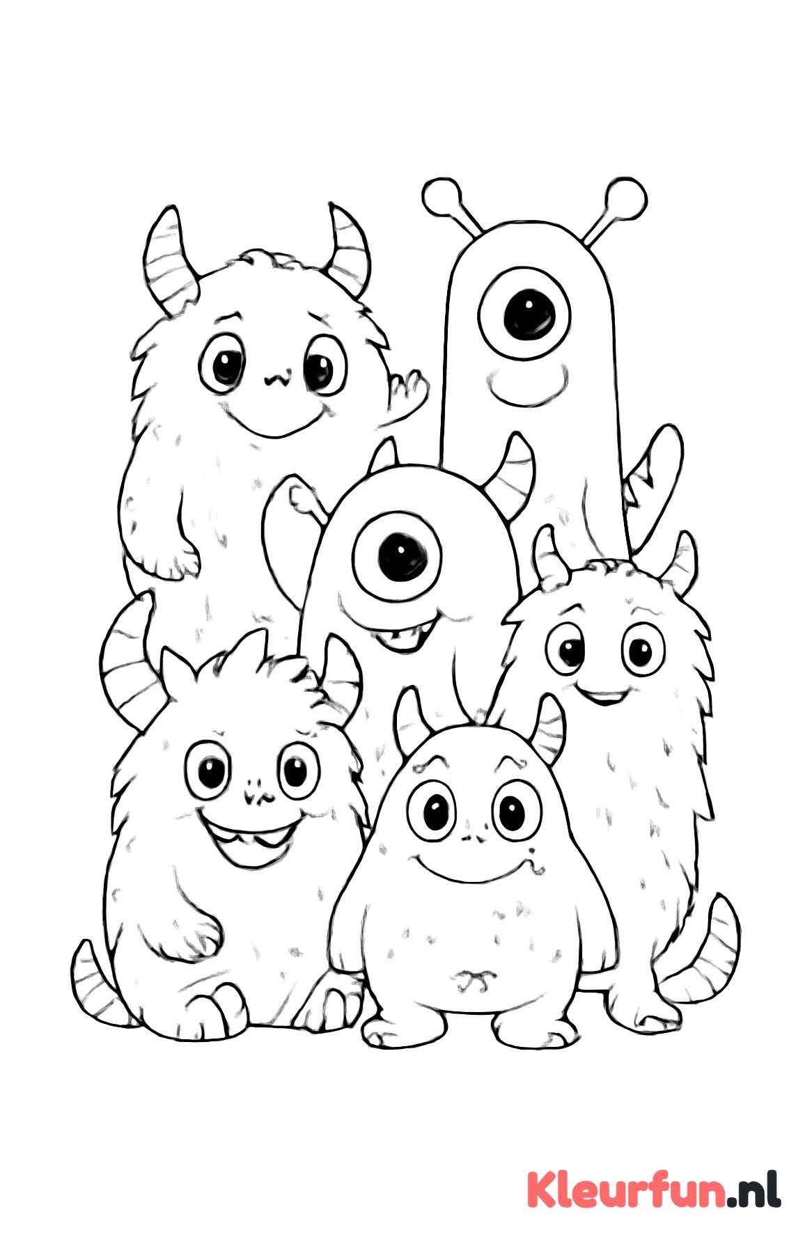 Vriendelijke groepsmonsters