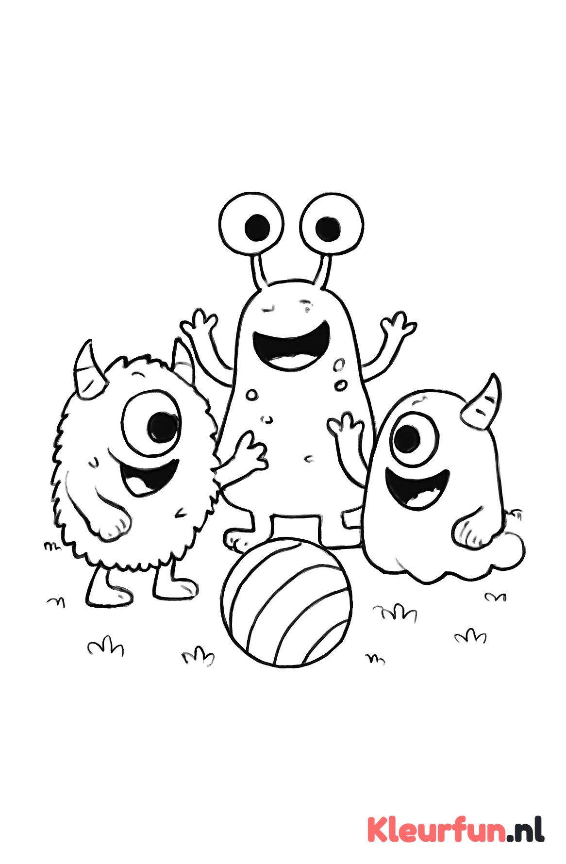 Vriendelijke monsters samen spelen