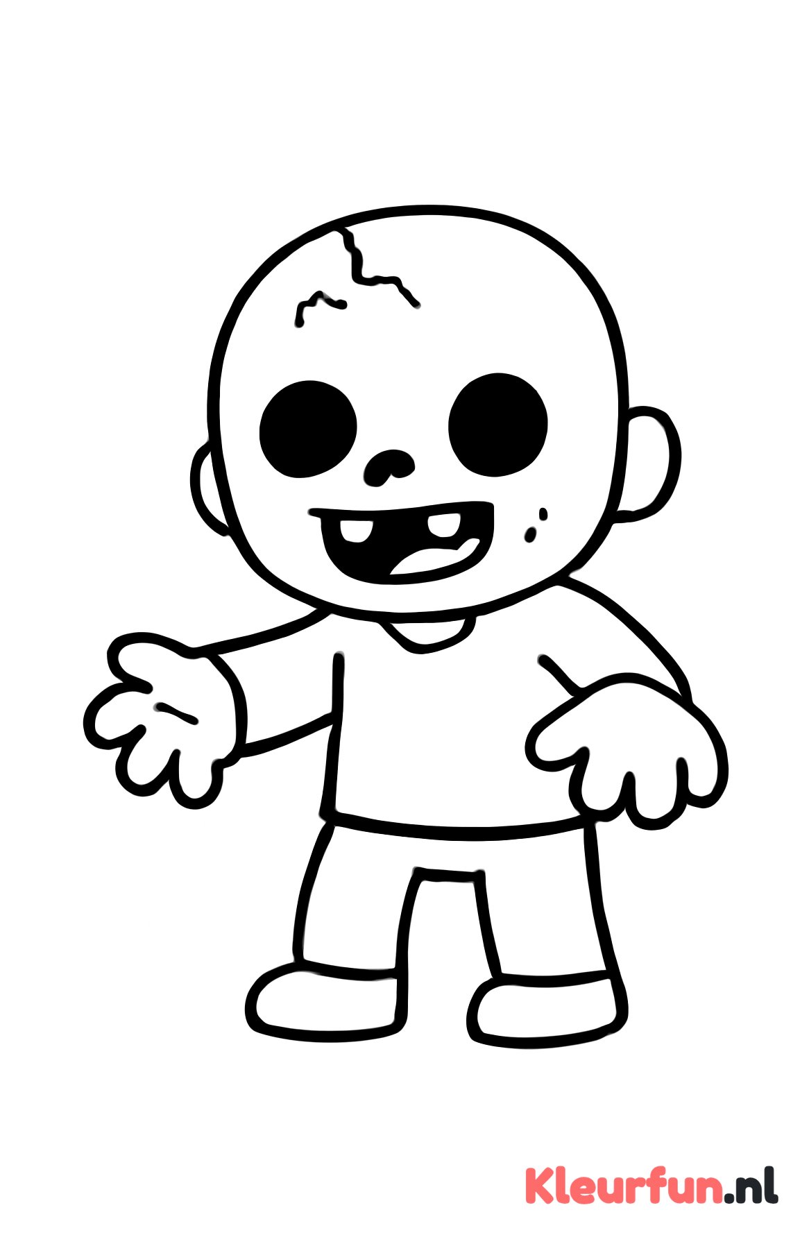 Vriendelijke zombie met grote handen