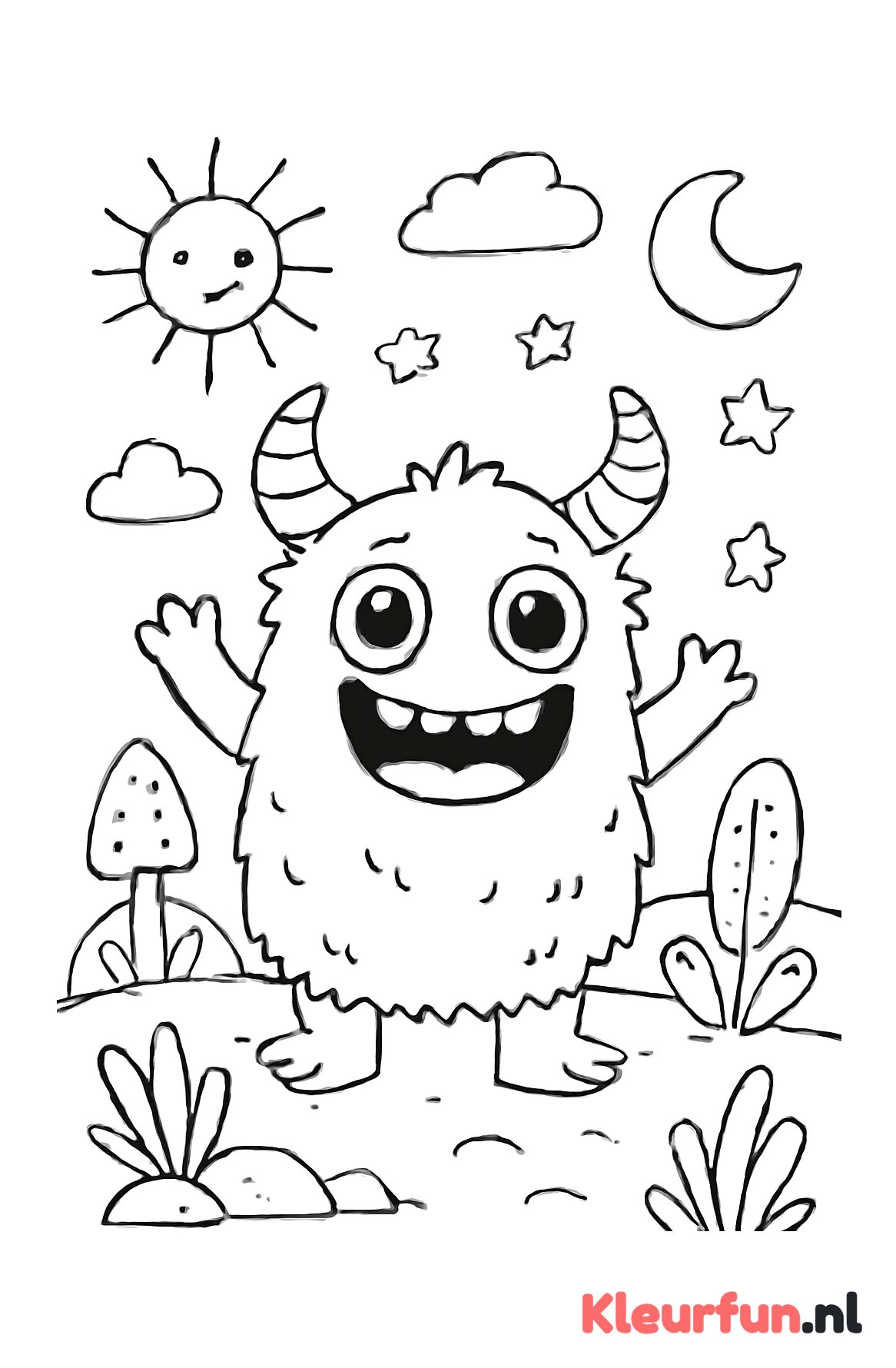 Vrolijk Monster met Grote Ogen