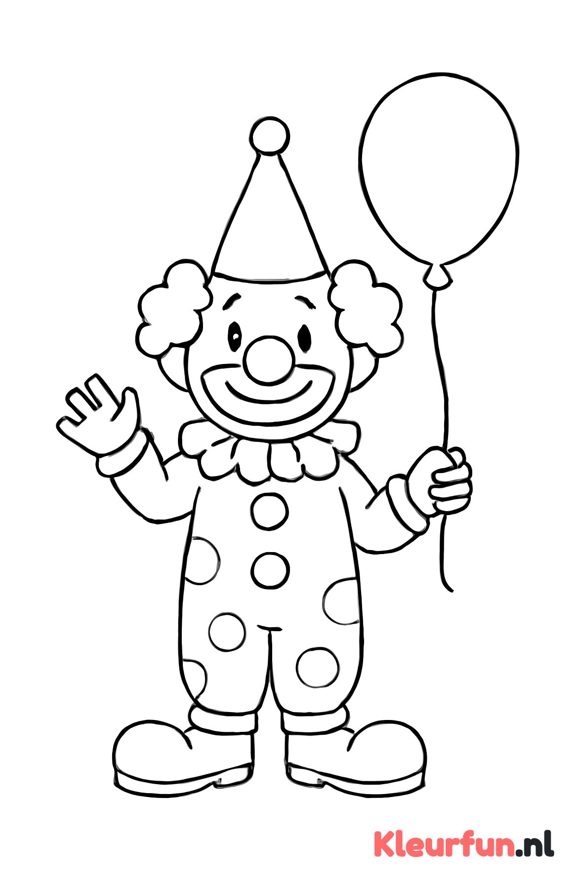 Vrolijke clown met ballonnen