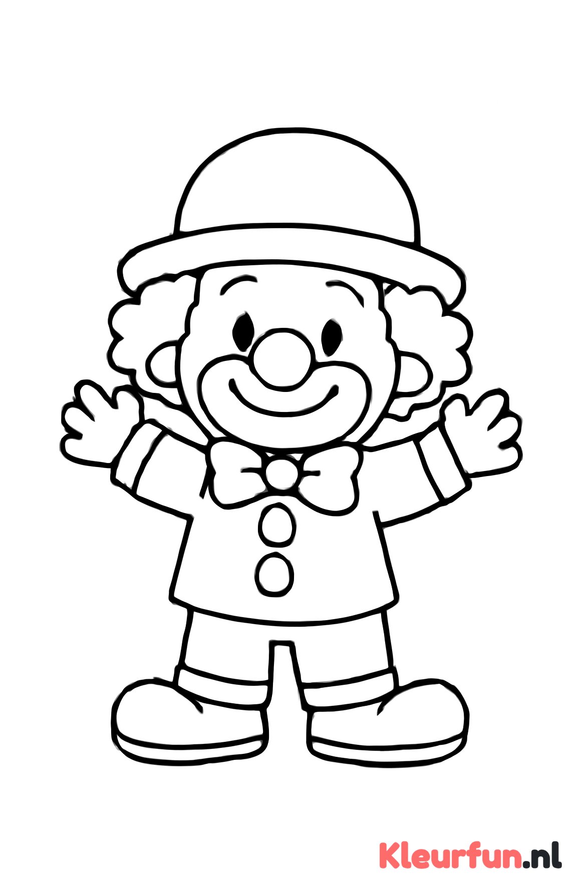 Vrolijke clown met bolhoed