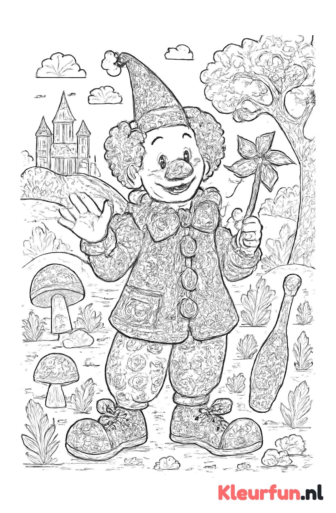 Vrolijke clown met details