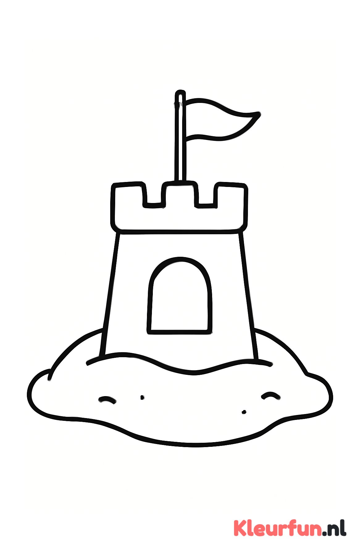 Zandkasteel met vlag