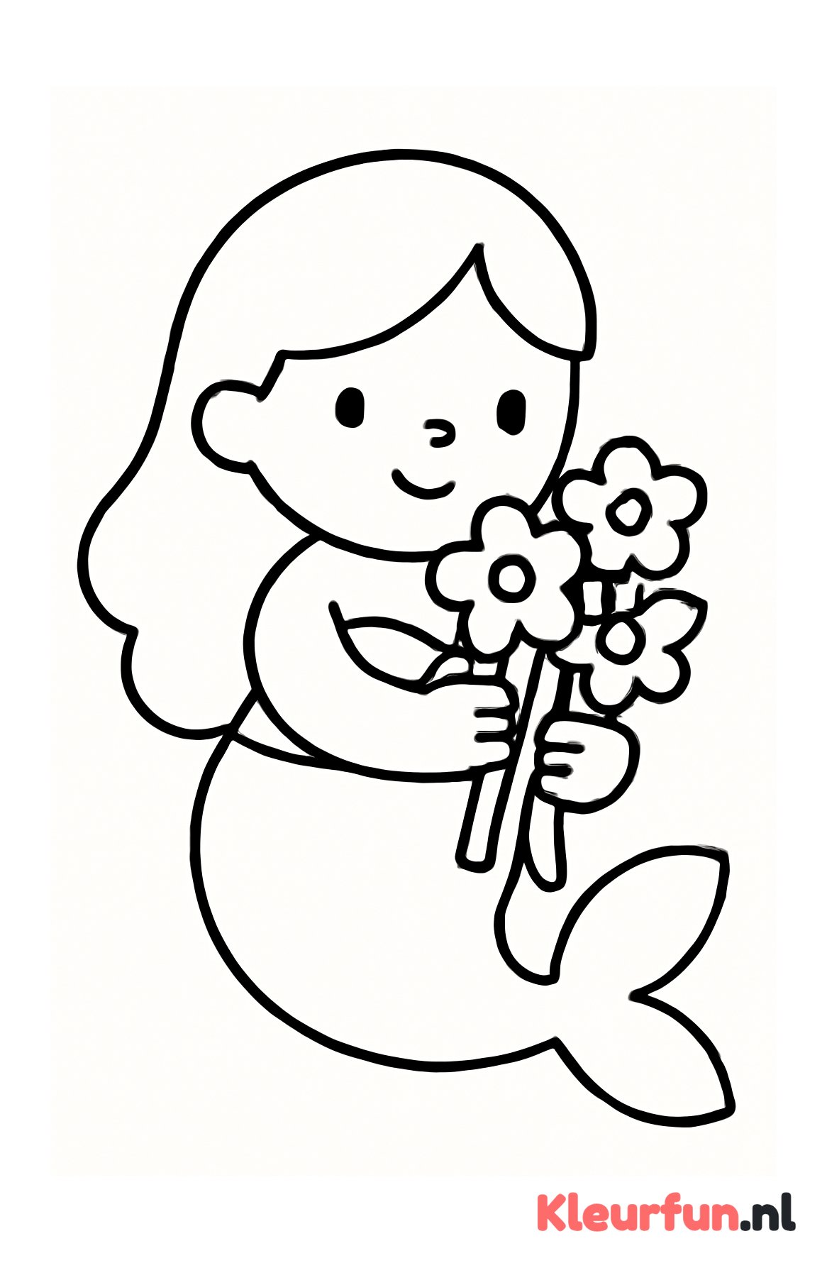 Zeemeermin met bloemen voor peuters