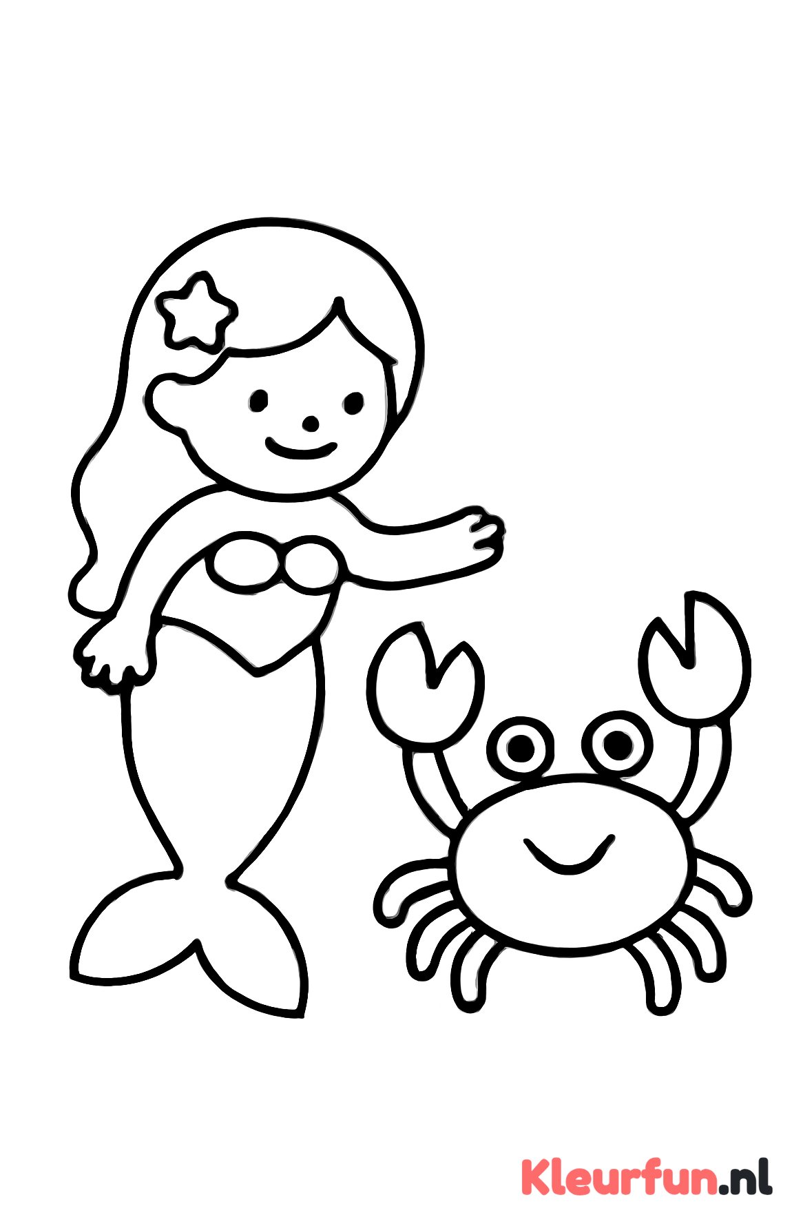 Zeemeermin met grote krab
