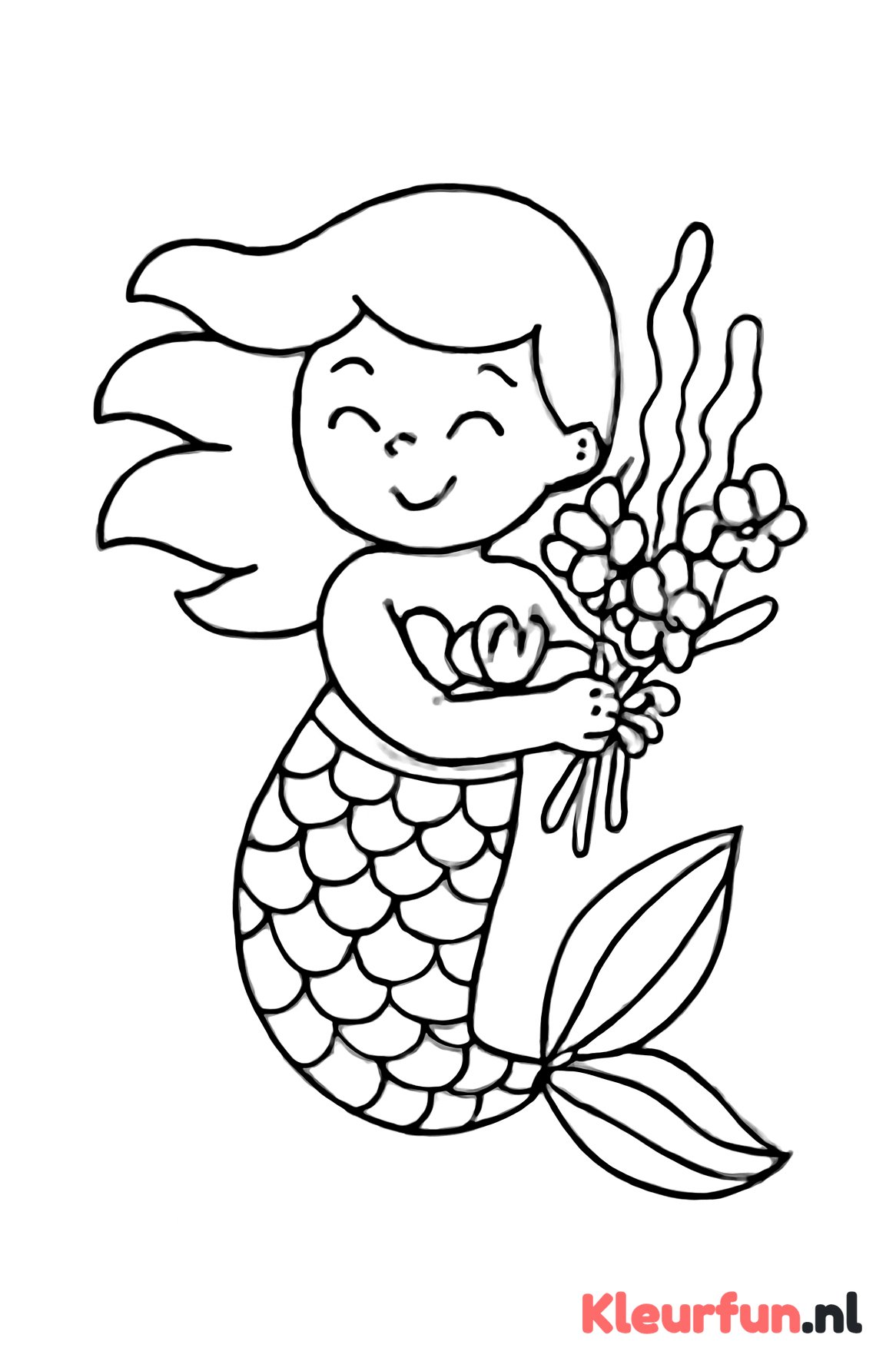 Zeemeermin met zeewierbloemen