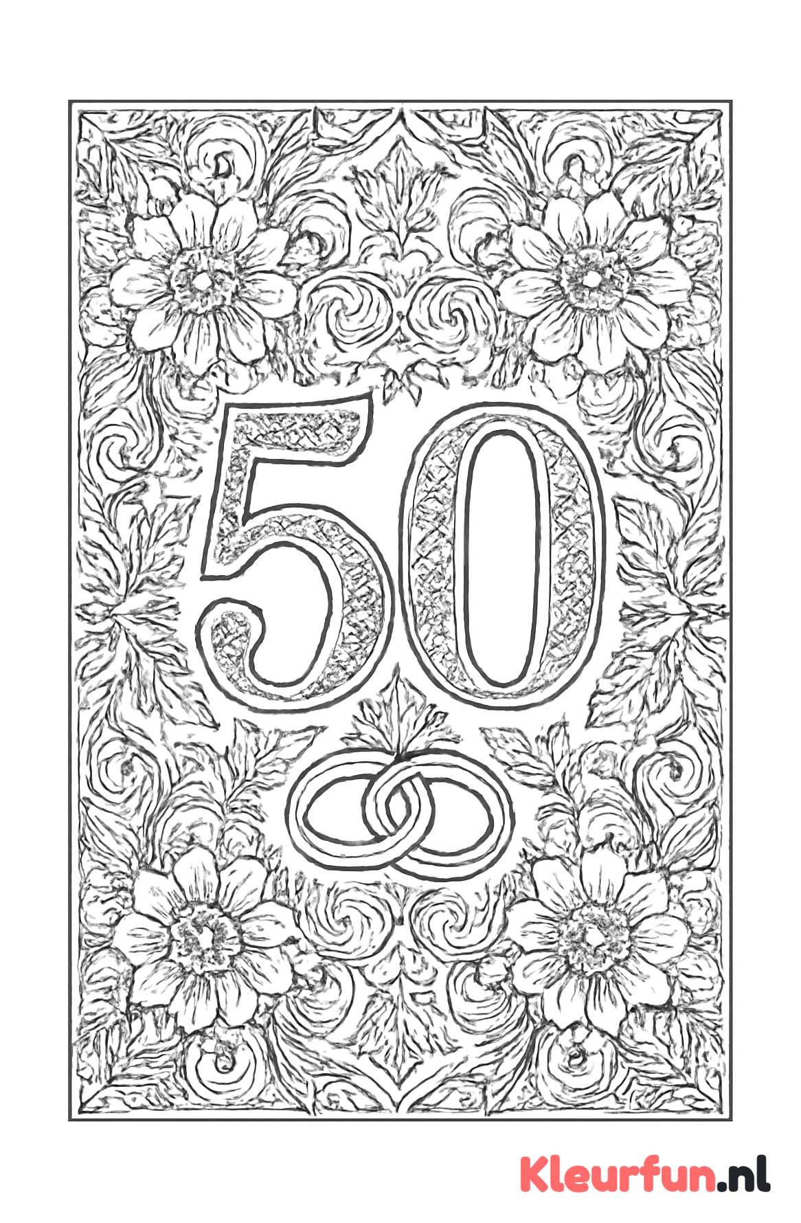 50 Jaar Getrouwd Bloemenpatroon