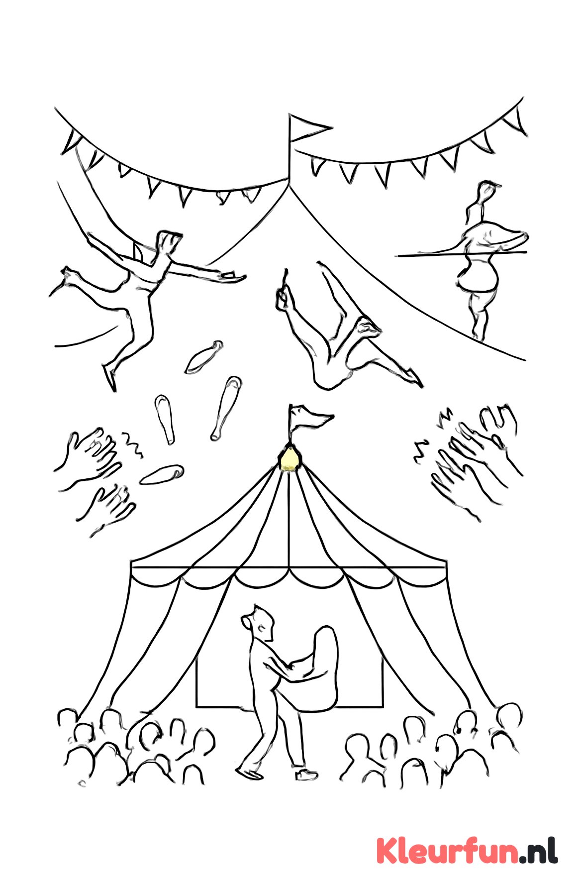 Acrobaten en trapeze act